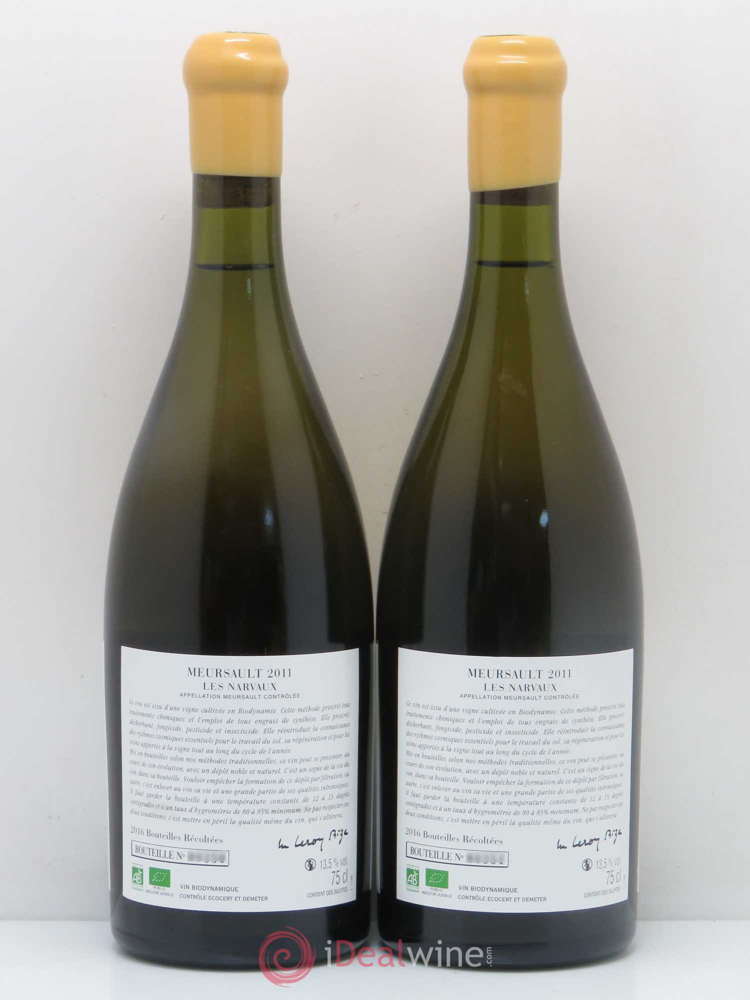 Meursault Les Narvaux d'Auvenay (Domaine) 2011 - Lot de 2 bouteilles - 1