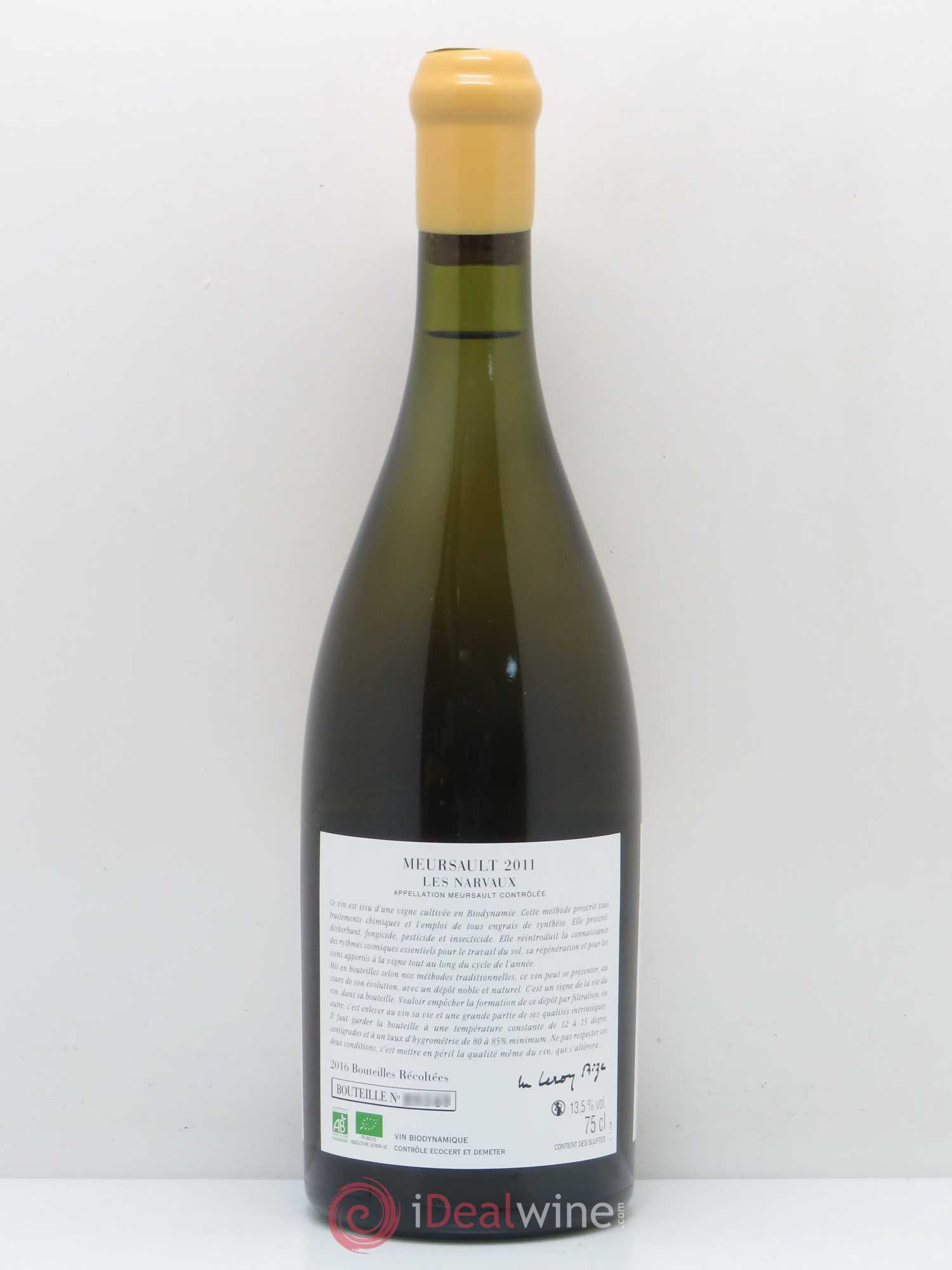 Meursault Les Narvaux d'Auvenay (Domaine) 2011 - Lot de 1 bouteille - 1