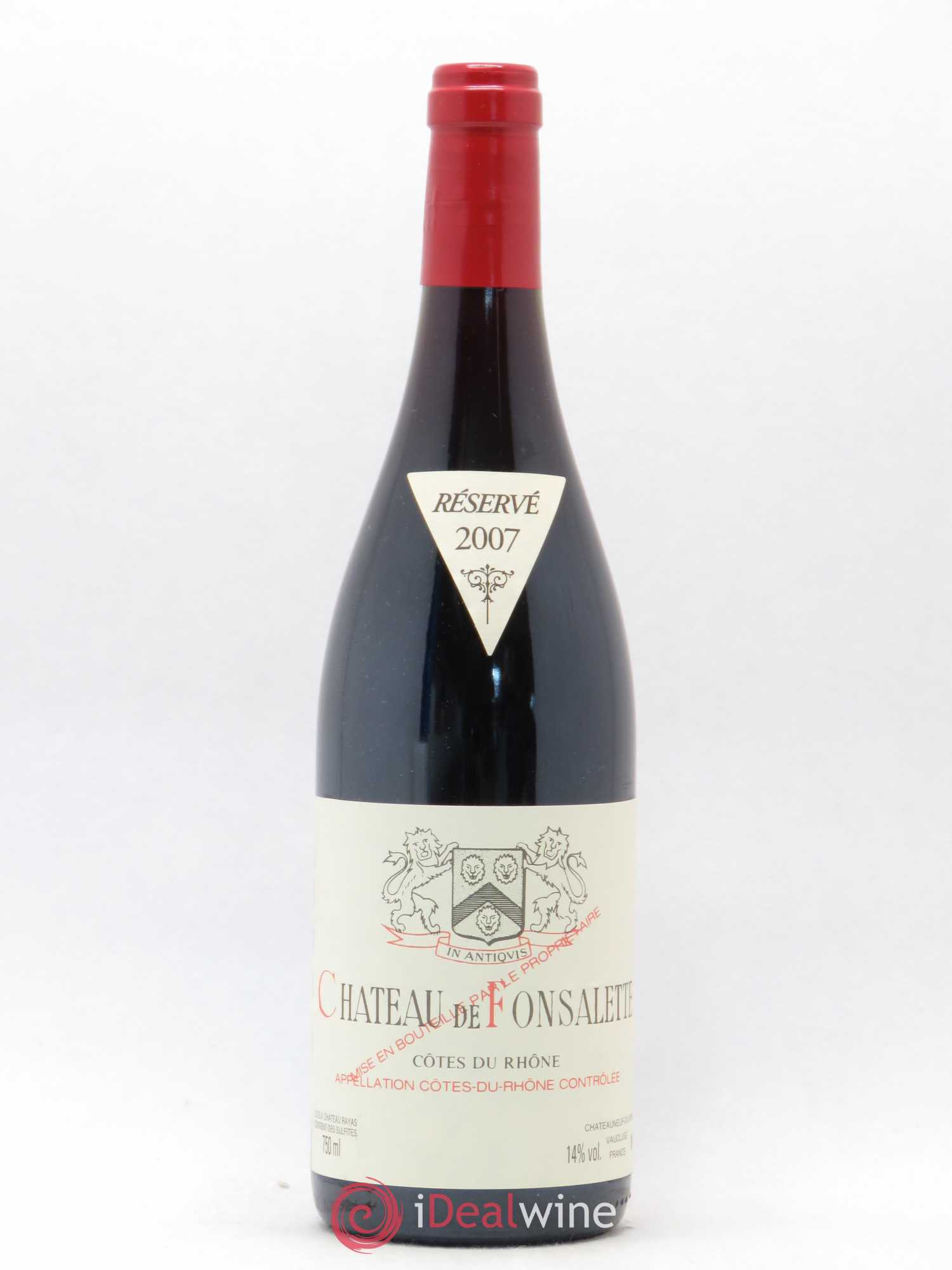Côtes-du-Rhône Château de Fonsalette Emmanuel Reynaud 2007 - Lot de 1 bouteille - 0