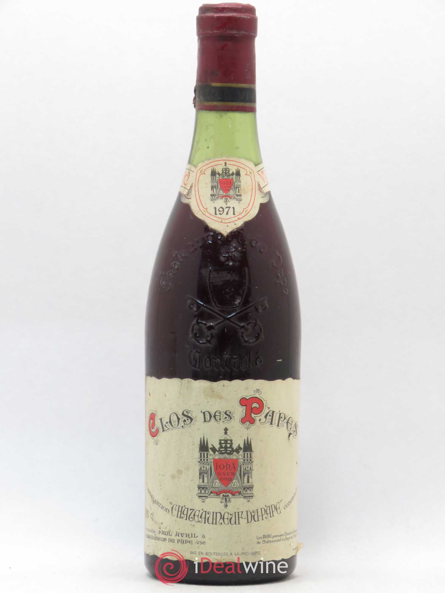 Châteauneuf-du-Pape Clos des Papes - Paul Avril 1971 - Lot de 1 bouteille - 0