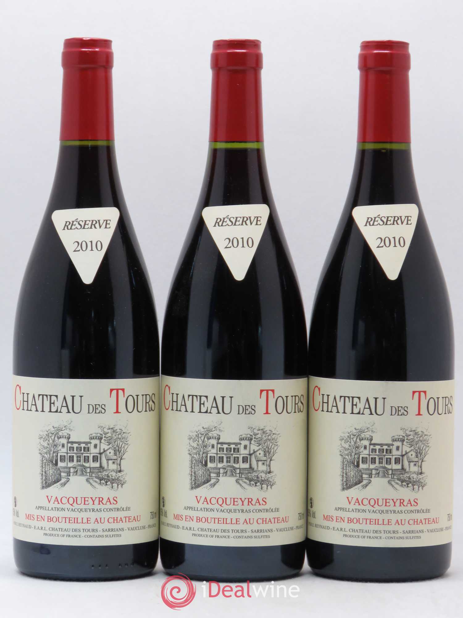 Vacqueyras Château des Tours Emmanuel Reynaud 2010 - Lot de 3 bouteilles - 0