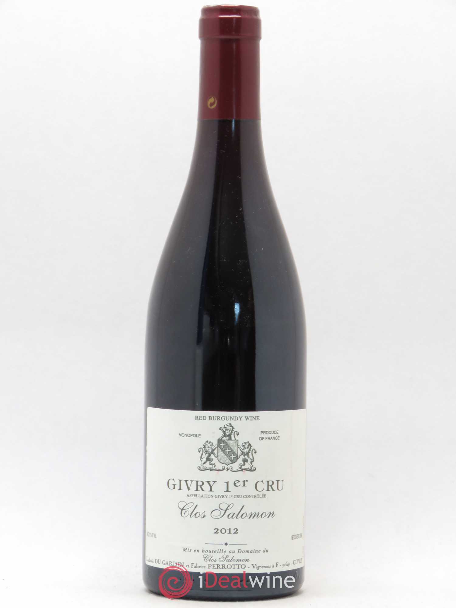 Givry 1er Cru Clos Salomon Domaine du Clos Salomon 2012 - Lot de 1 bouteille - 0