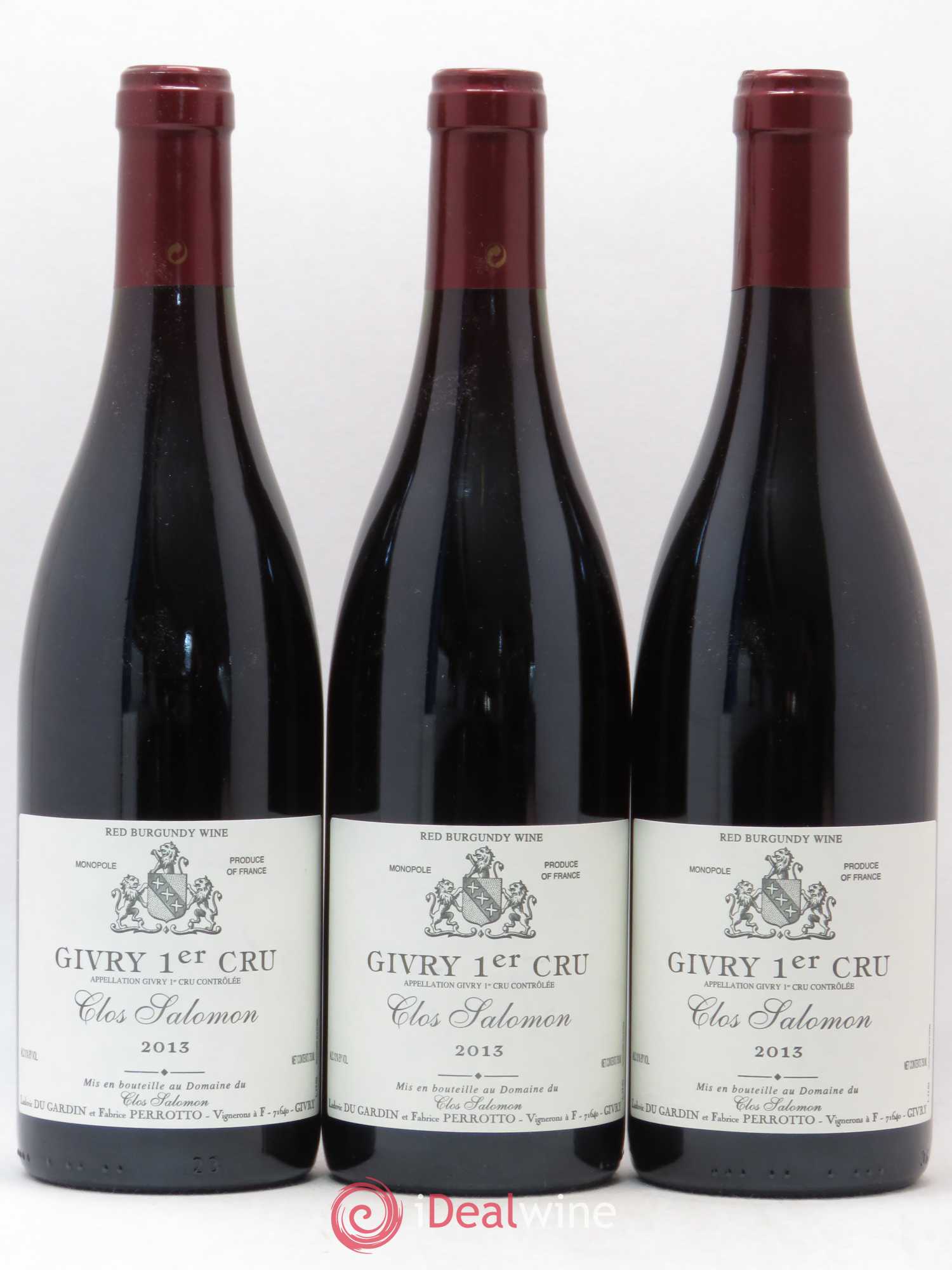 Givry 1er Cru Clos Salomon Domaine du Clos Salomon 2013 - Posten von 3 Flaschen - 0