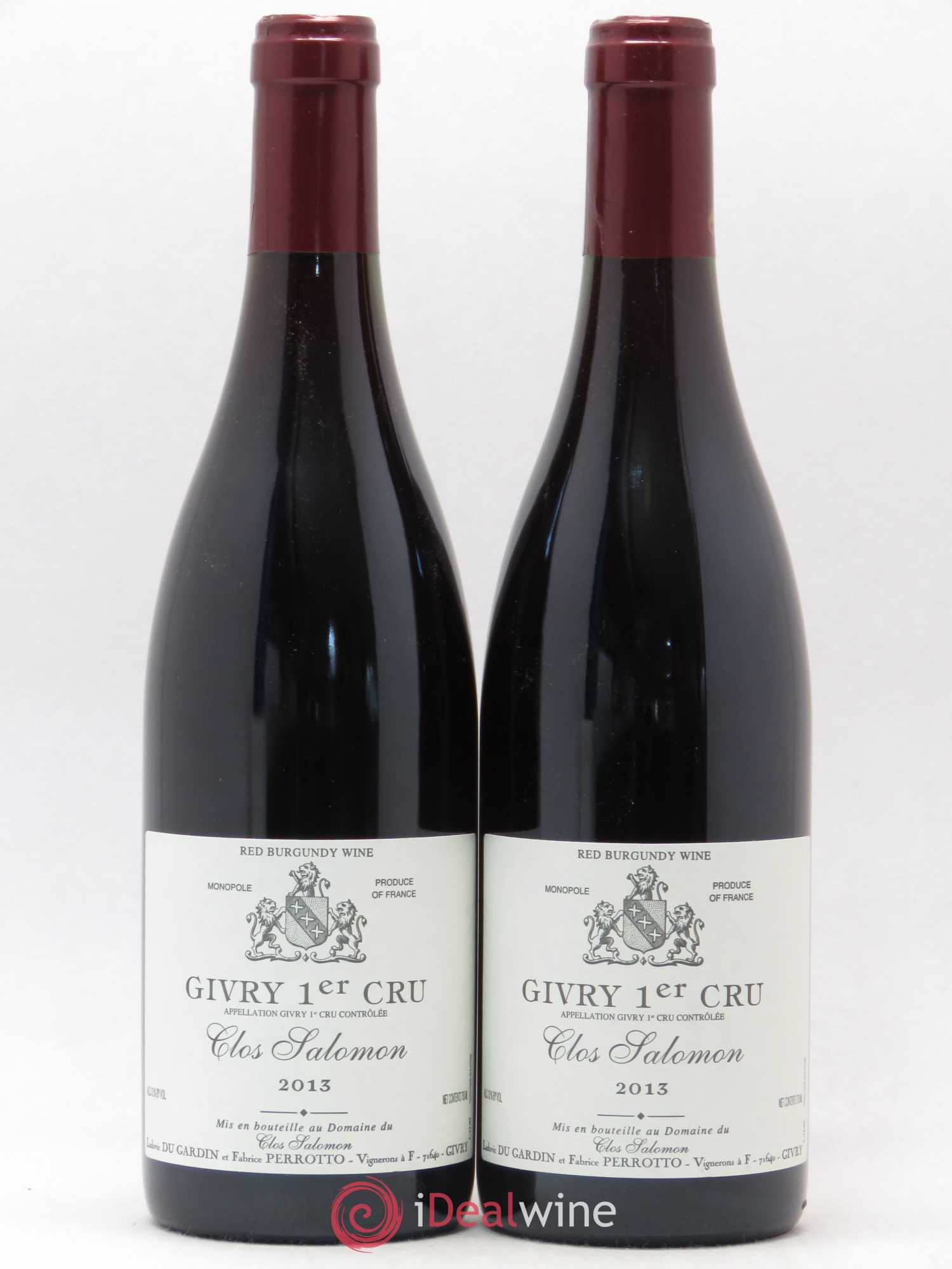 Givry 1er Cru Clos Salomon Domaine du Clos Salomon 2013 - Posten von 2 Flaschen - 0