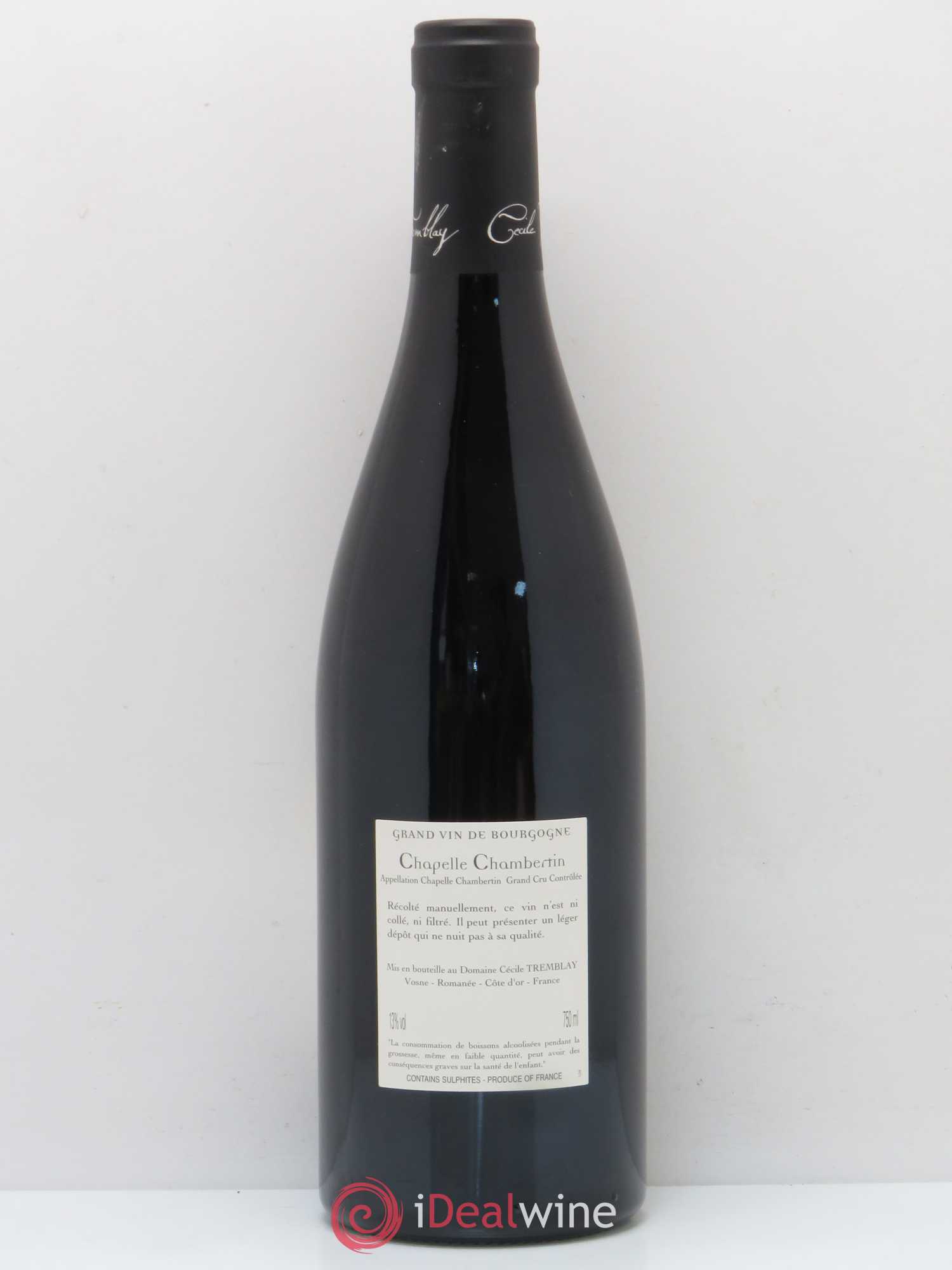 Chapelle-Chambertin Grand Cru Cécile Tremblay 2013 - Lot de 1 bouteille - 1