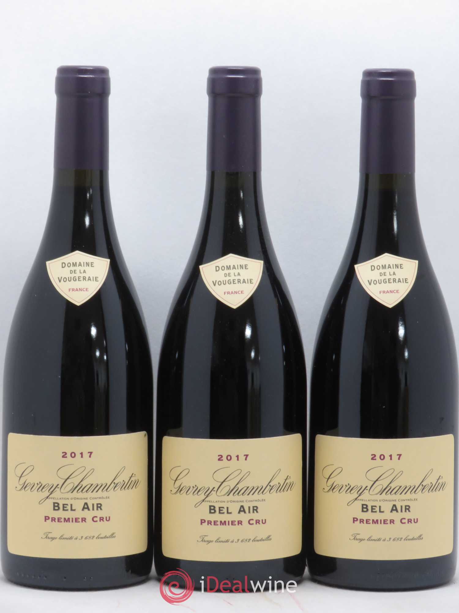 Gevrey-Chambertin 1er Cru Bel Air Vougeraie 2017 - Posten von 3 Flaschen - 0