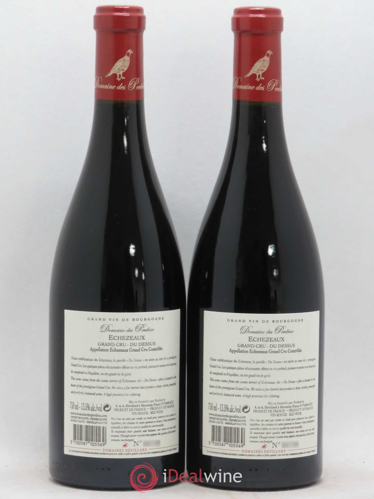 Echezeaux Grand Cru Du dessus Perdrix (Domaine des) (sans prix de réserve) 2017 - Lot de 2 bouteilles - 1