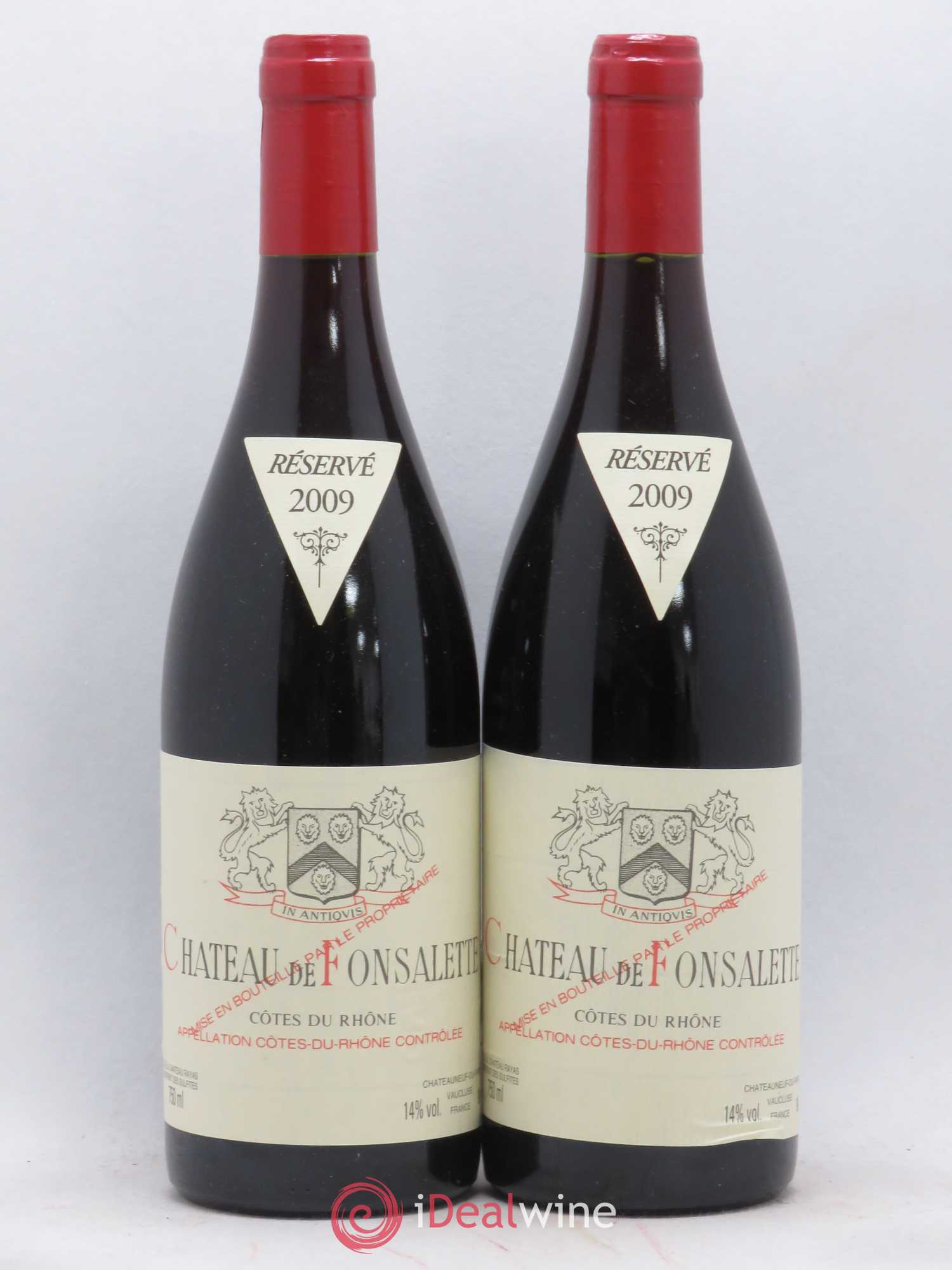 Côtes-du-Rhône Château de Fonsalette Emmanuel Reynaud 2009 - Lot de 2 bouteilles - 0