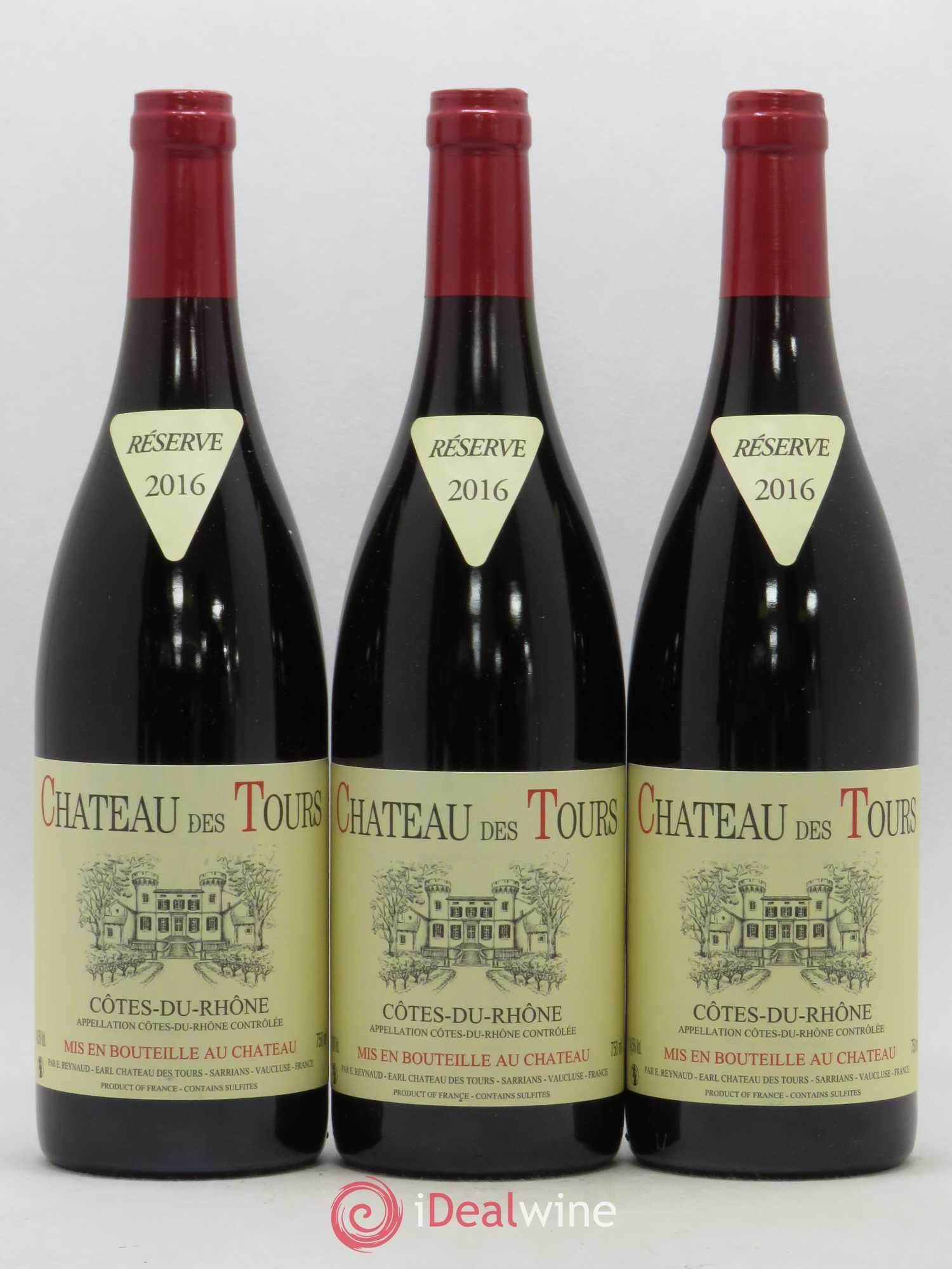 Côtes-du-Rhône Château des Tours Emmanuel Reynaud 2016 - Lot de 3 bouteilles - 0