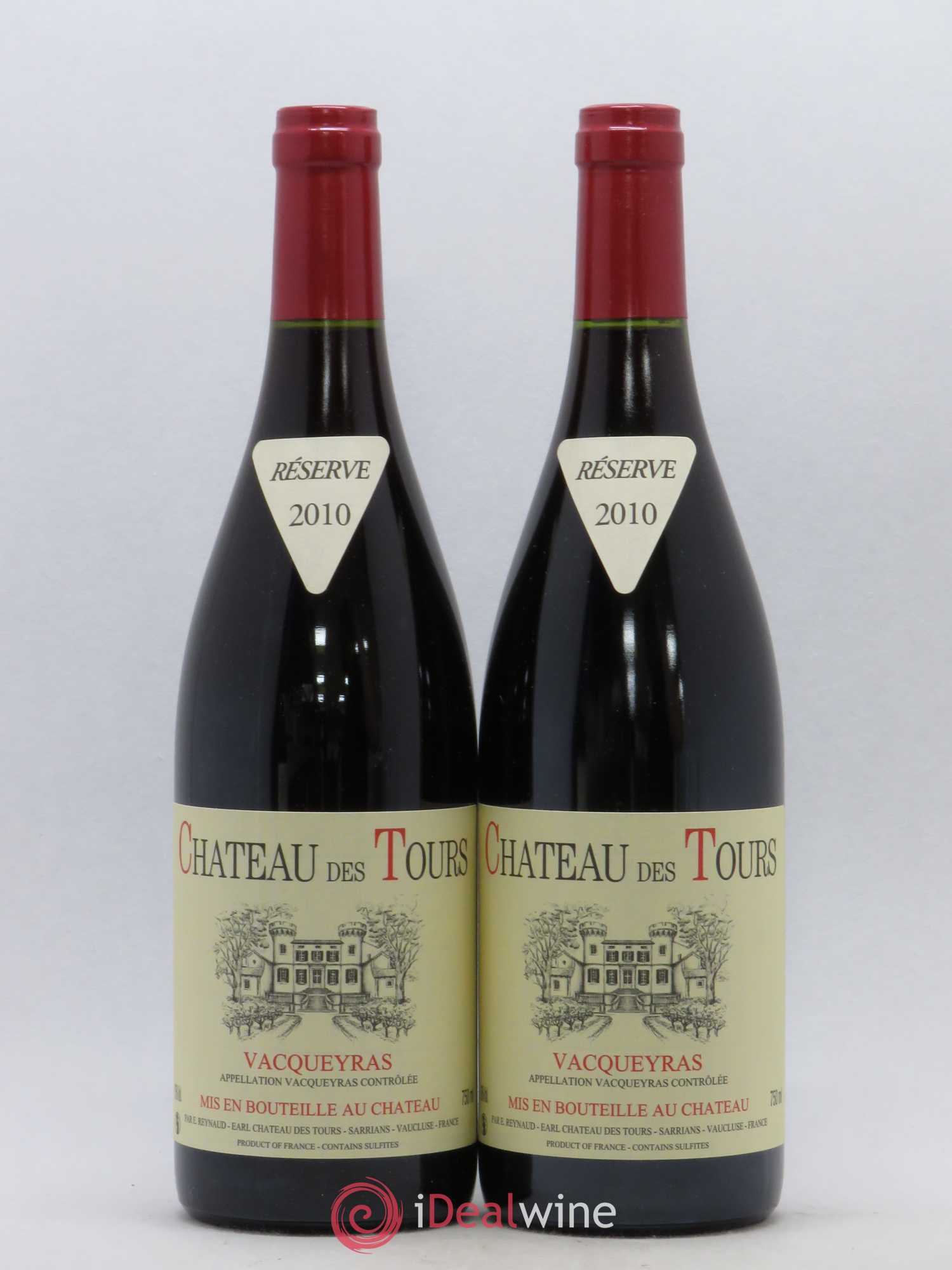 Vacqueyras Château des Tours Emmanuel Reynaud 2010 - Lot de 2 bouteilles - 0