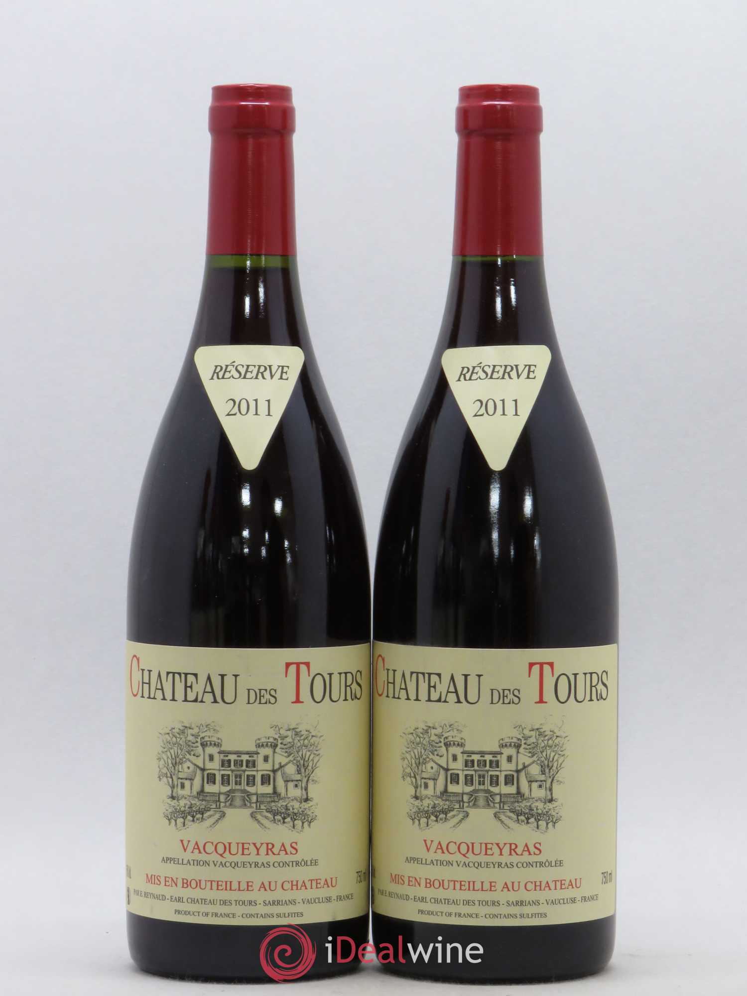 Vacqueyras Château des Tours Emmanuel Reynaud 2011 - Lot de 2 bouteilles - 0