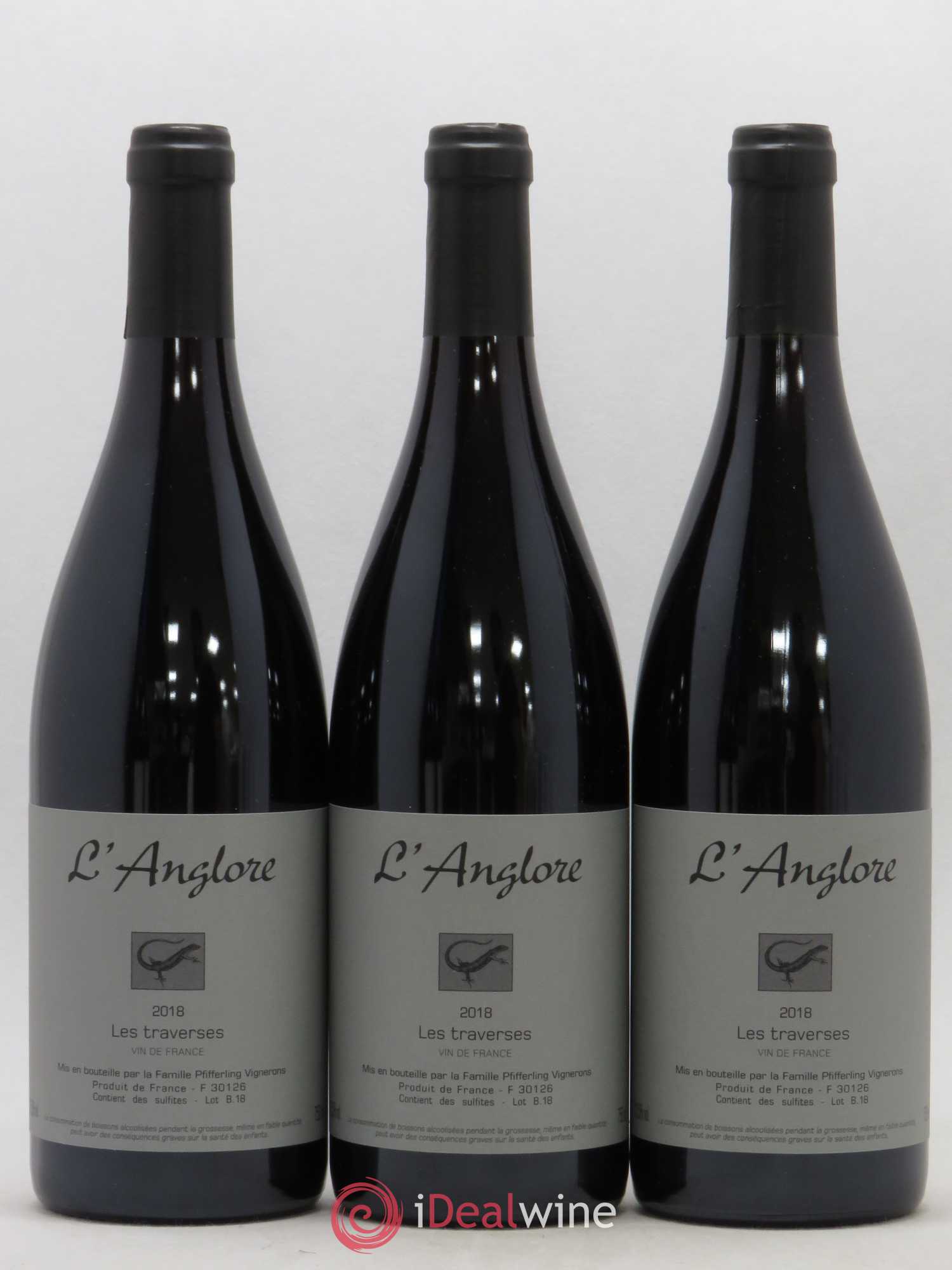 Vin de France Les Traverses L'Anglore (sans prix de réserve) 2018 - Lot de 3 bouteilles - 0