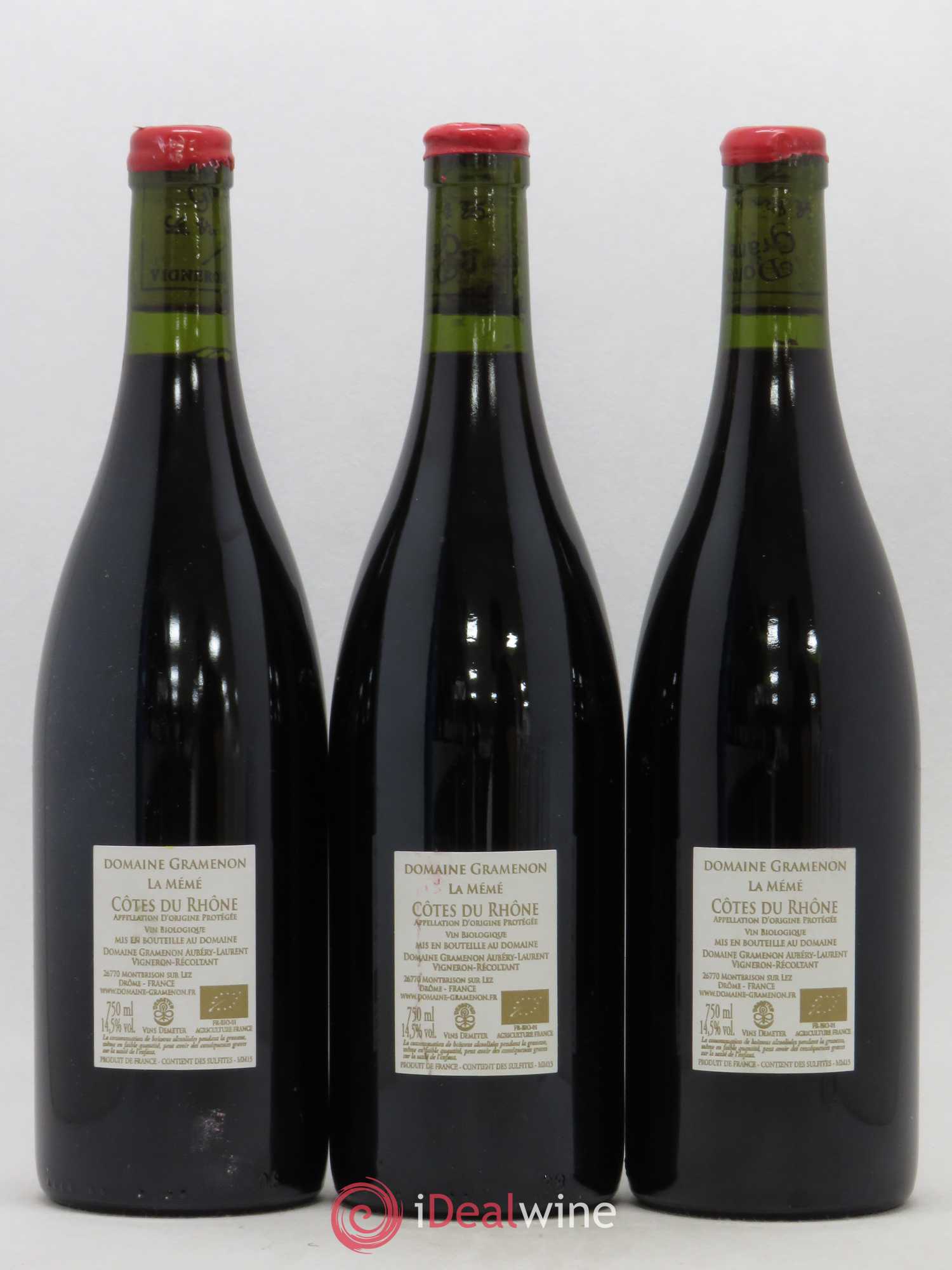 Côtes-du-Rhône La Mémé Ceps Centenaires Gramenon (Domaine) 2015 - Lot de 3 bouteilles - 1
