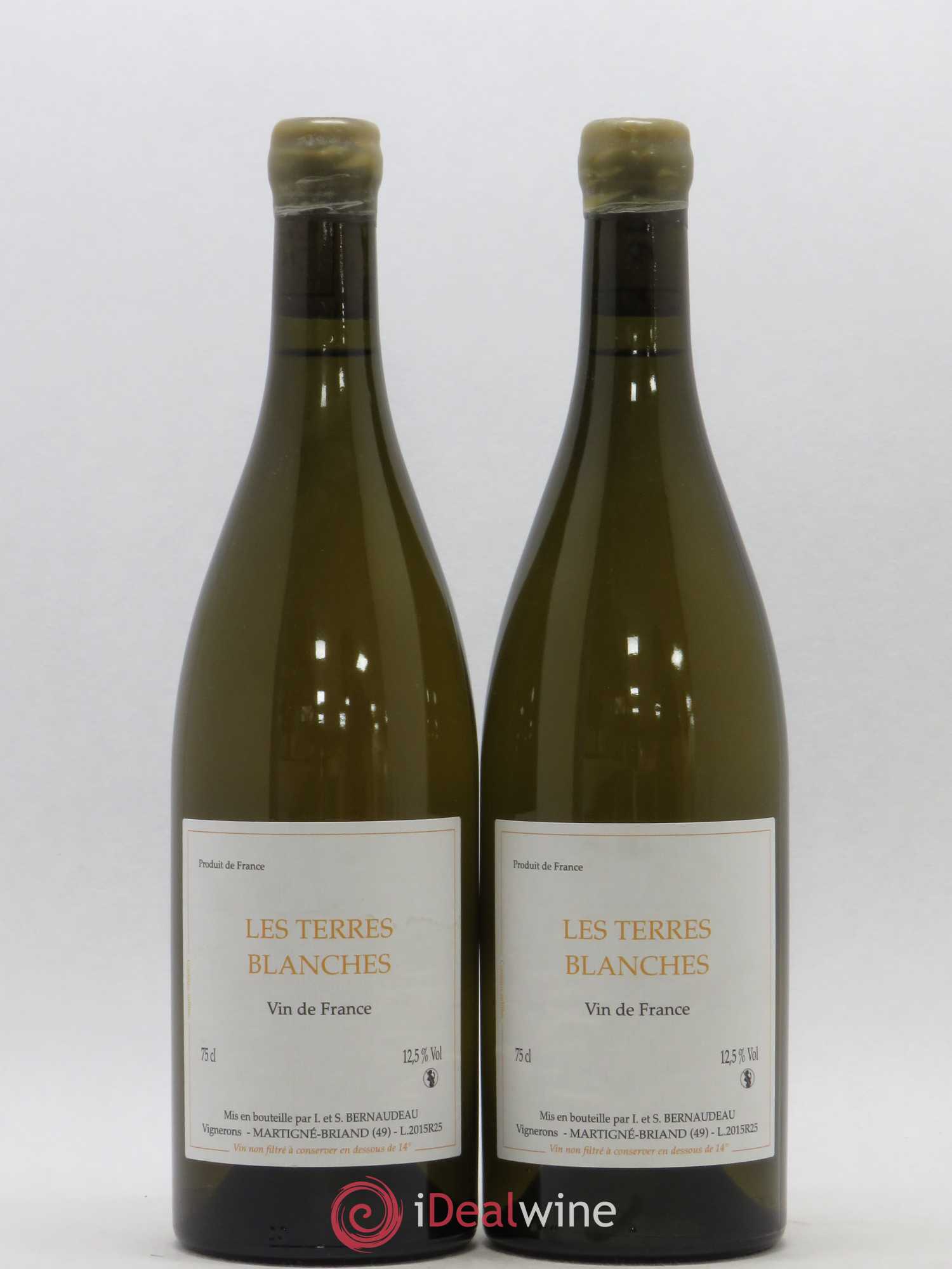 Vin de France Les Terres Blanches Stéphane Bernaudeau (sans prix de réserve) 2015 - Lot de 2 bouteilles - 0