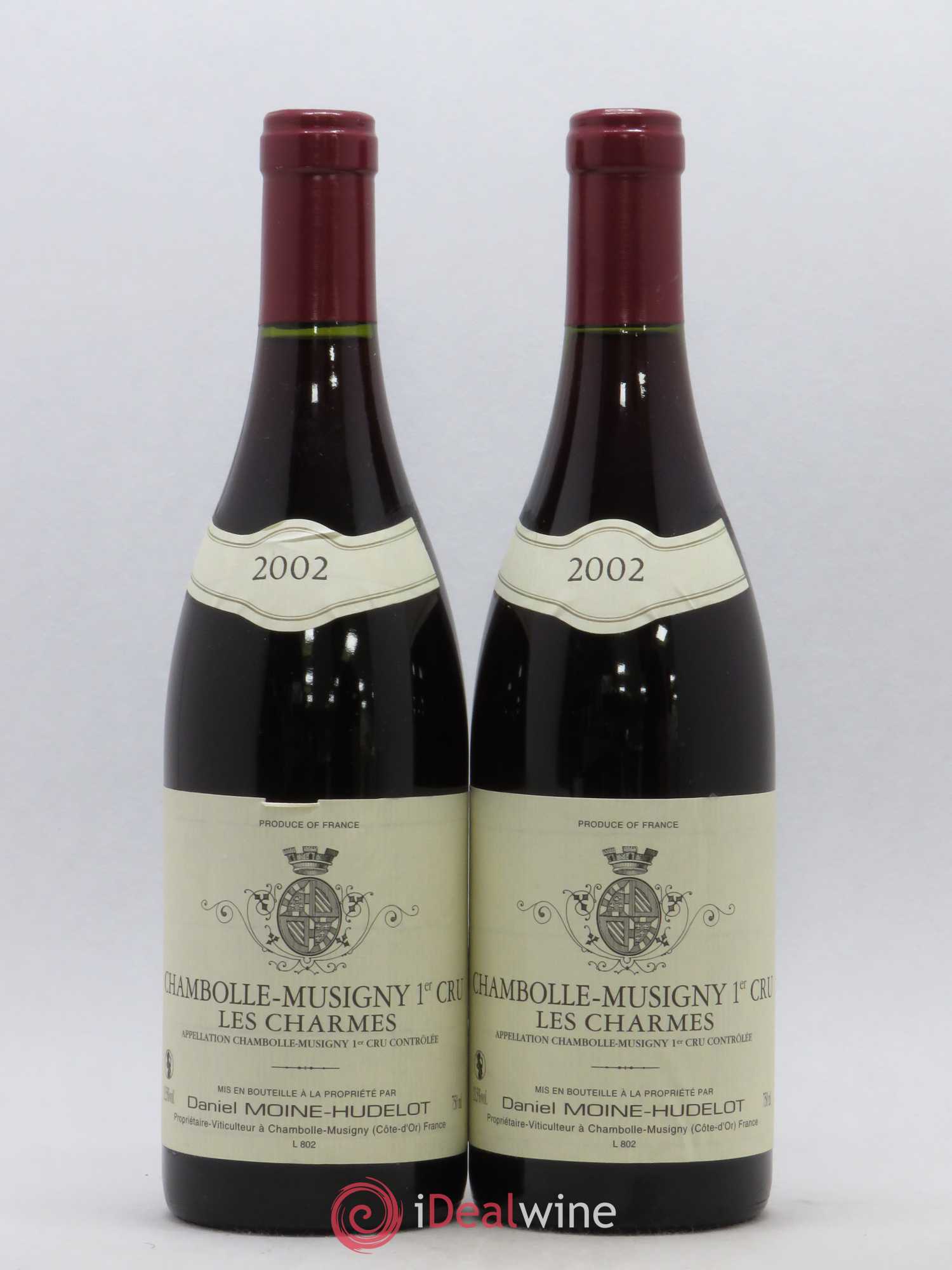 Chambolle-Musigny 1er Cru Les Charmes Daniel Moine-Hudelot 2002 - Posten von 2 Flaschen - 0