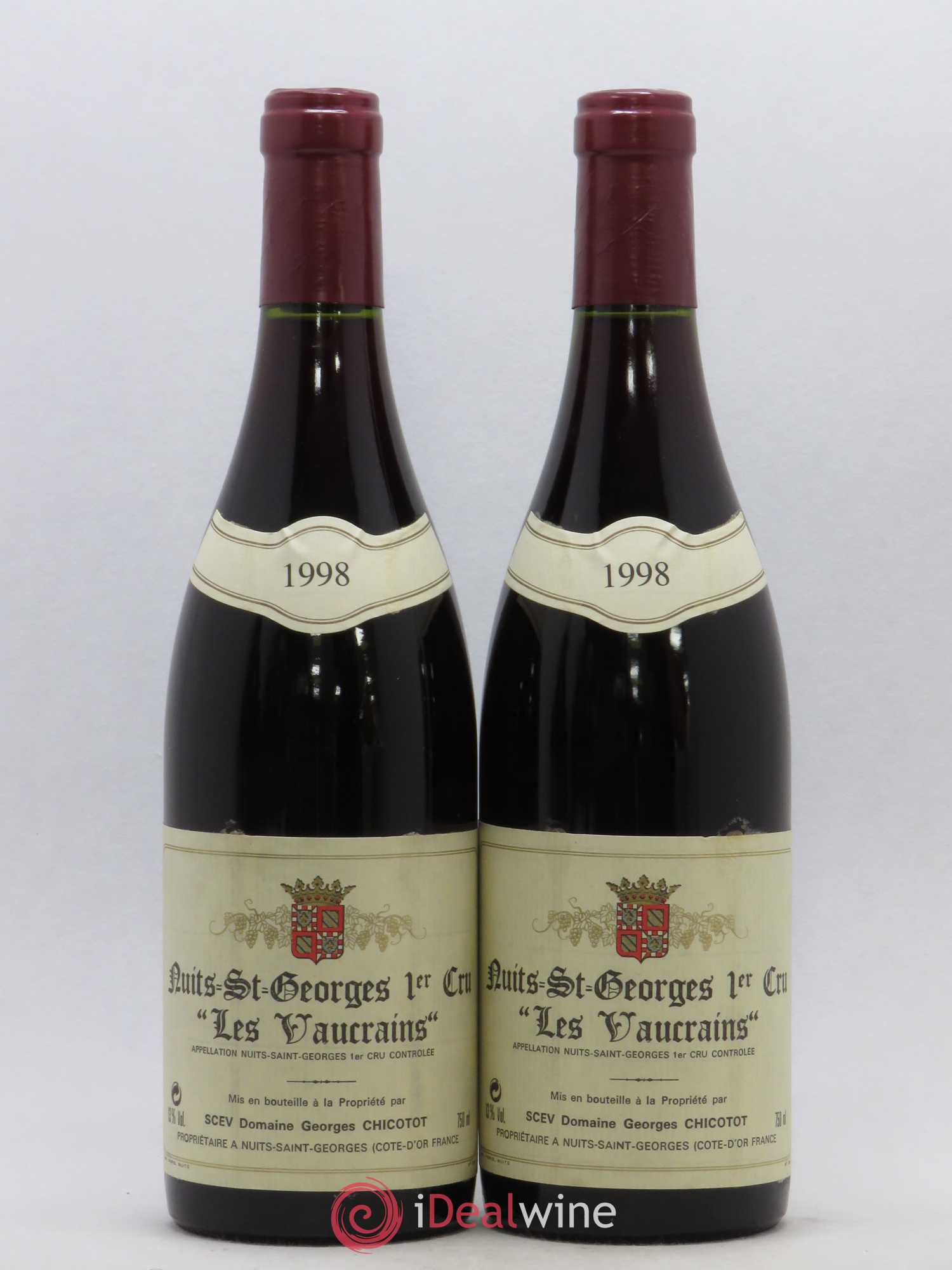 Nuits-Saint-Georges 1er Cru Les Vaucrains Chicotot 1998 - Lotto di 2 bottiglie - 0