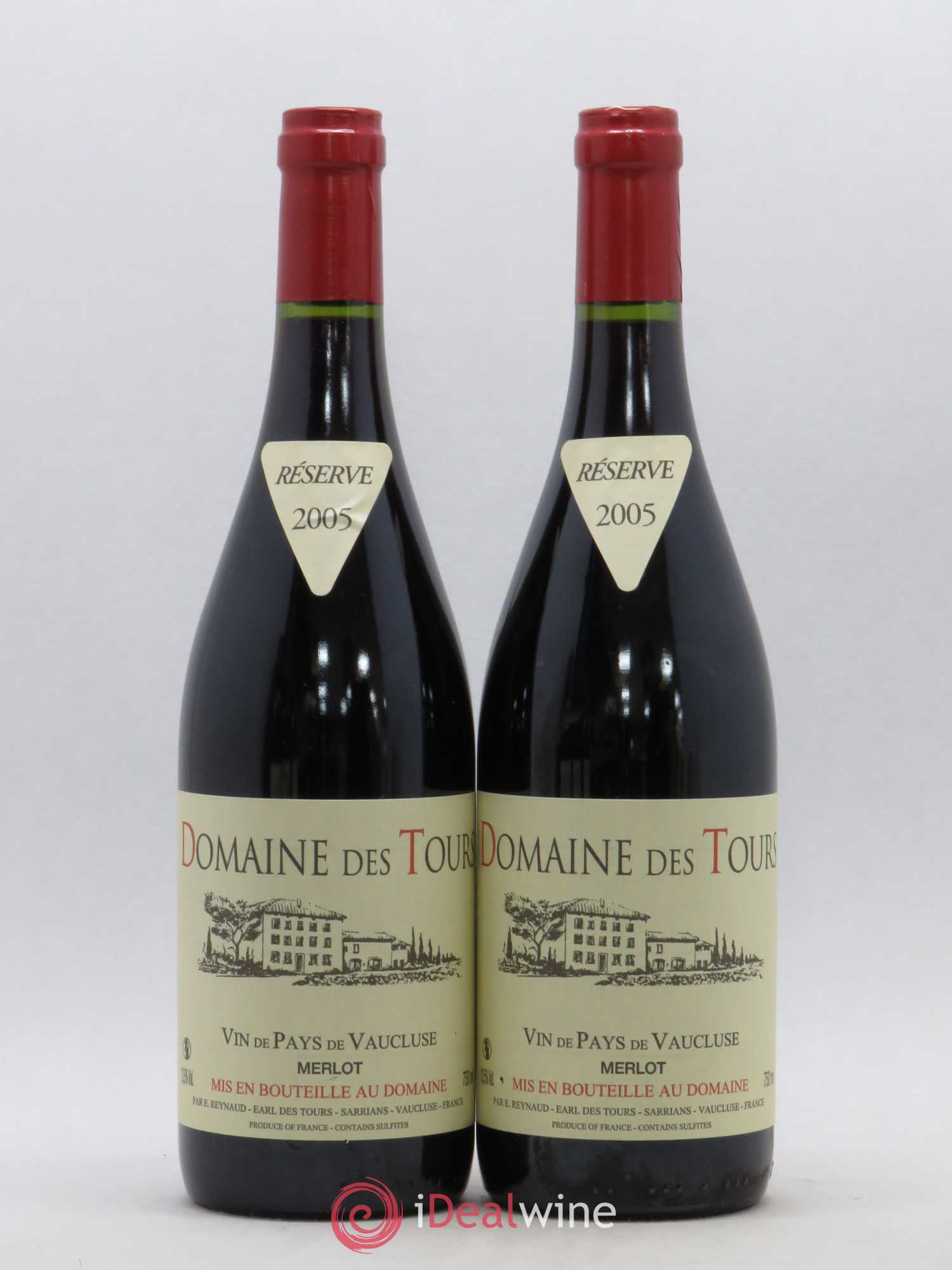 Vaucluse Domaine des Tours Merlot Emmanuel Reynaud 2005 - Lot de 2 bouteilles - 0
