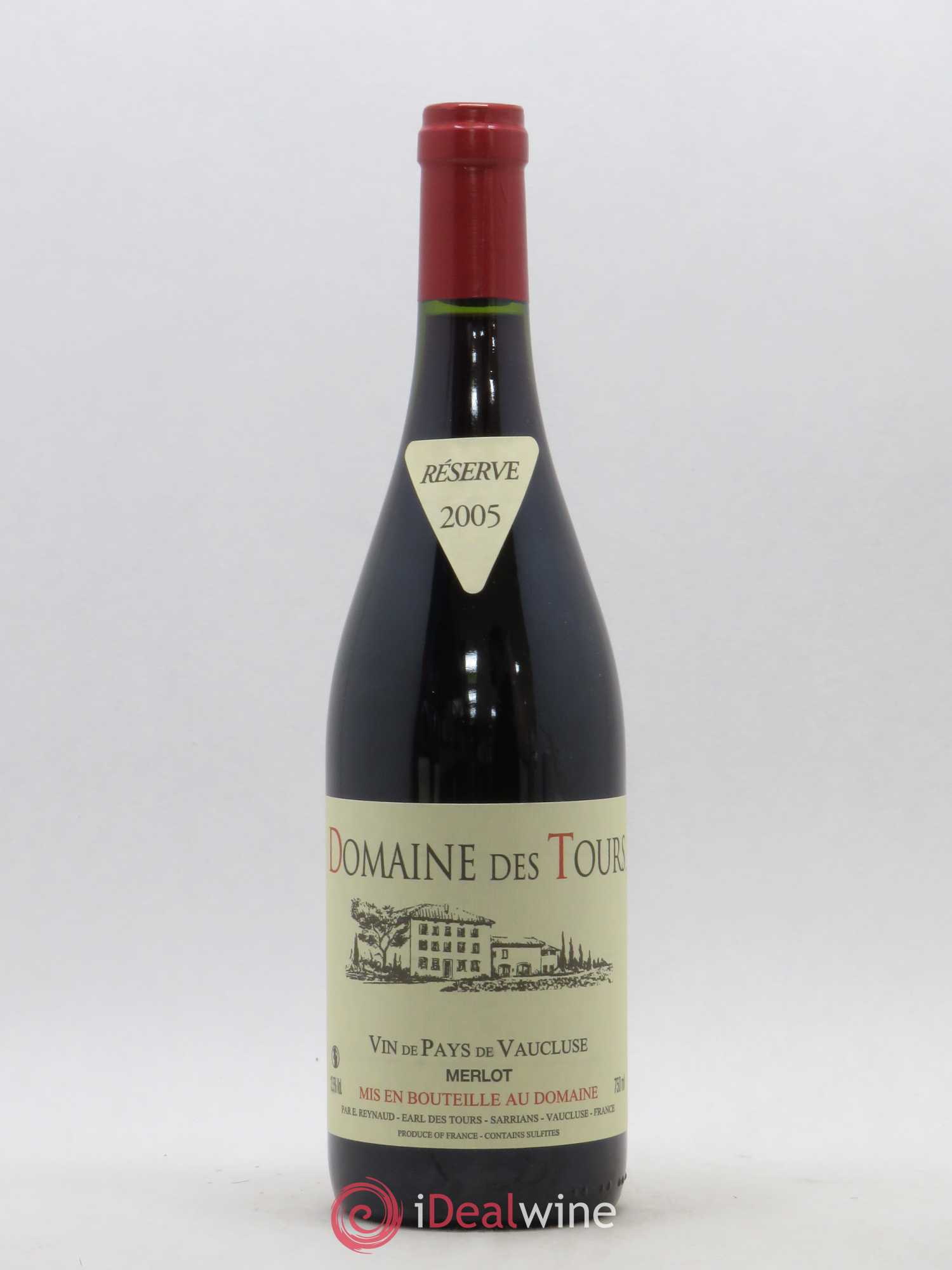 Vaucluse Domaine des Tours Merlot Emmanuel Reynaud 2005 - Lot de 1 bouteille - 0