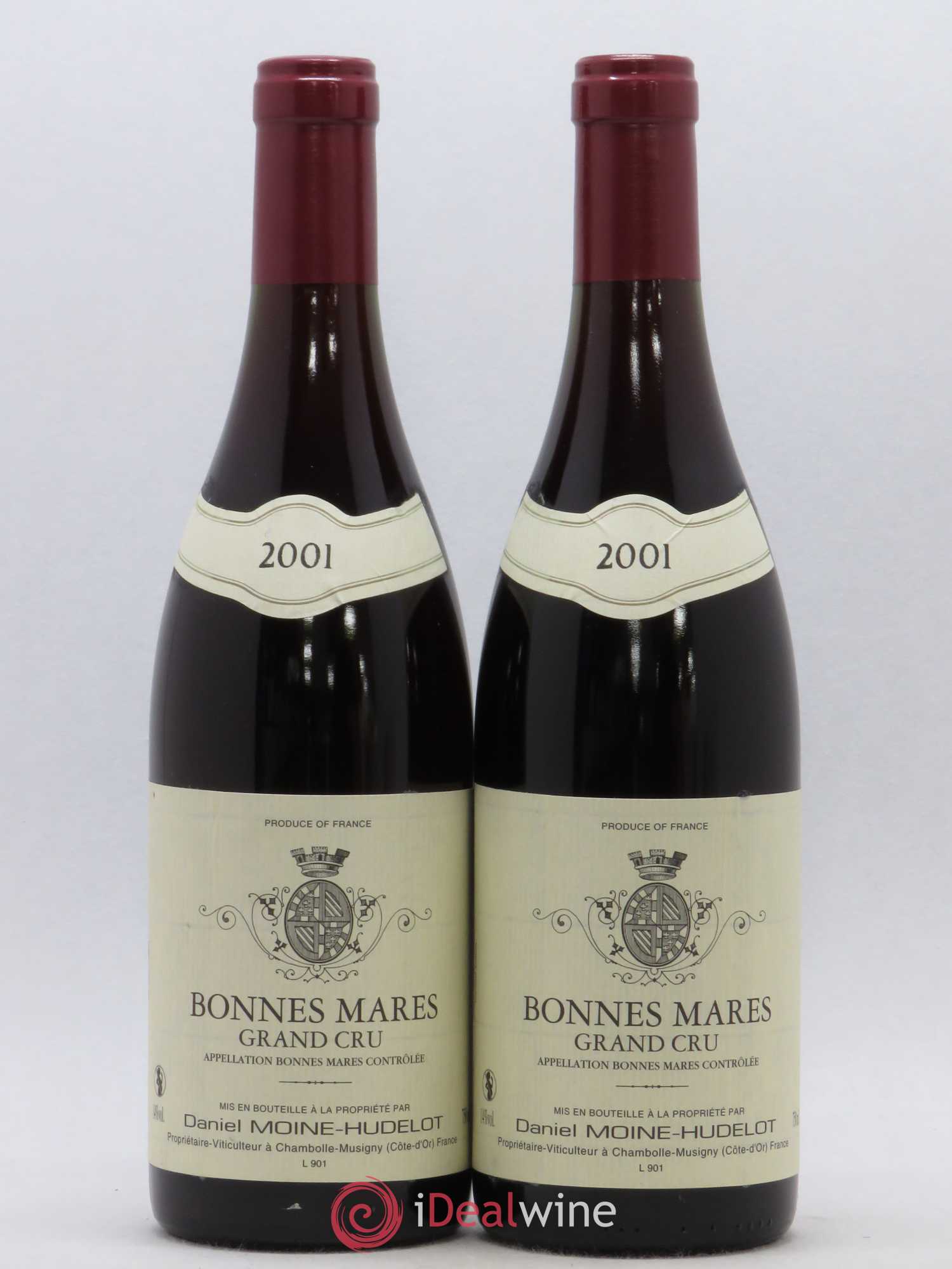 Bonnes-Mares Grand Cru Daniel Moine-Hudelot 2001 - Lot de 2 bouteilles - 0