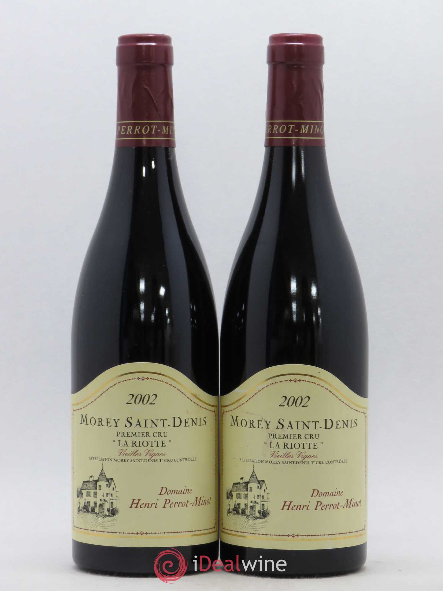 Morey-Saint-Denis 1er Cru La Riotte Vieilles Vignes Perrot-Minot 2002 - Lot de 2 bouteilles - 0