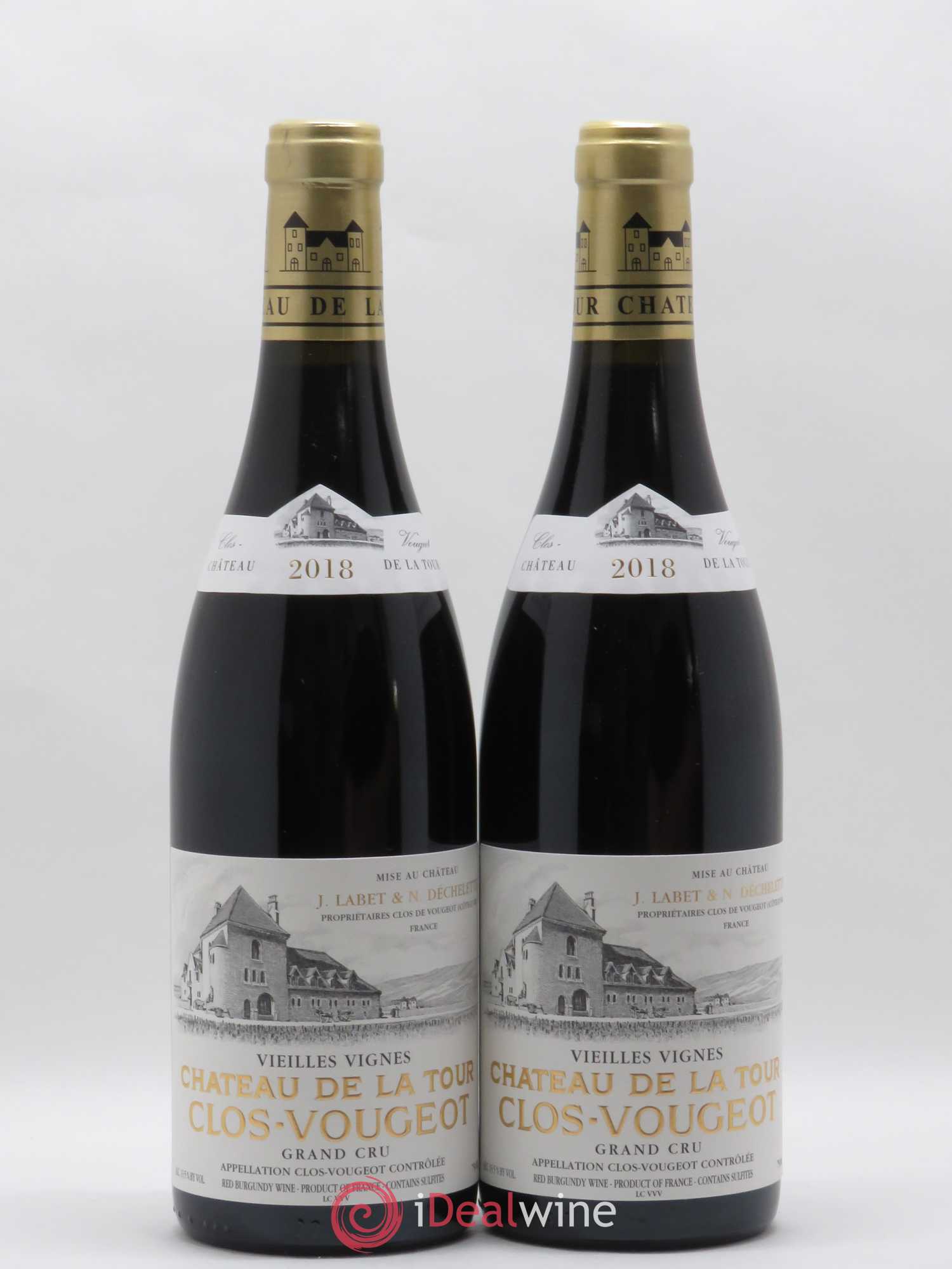 Clos de Vougeot Grand Cru Vieilles Vignes Château de La Tour 2018 - Lot de 2 bouteilles - 0