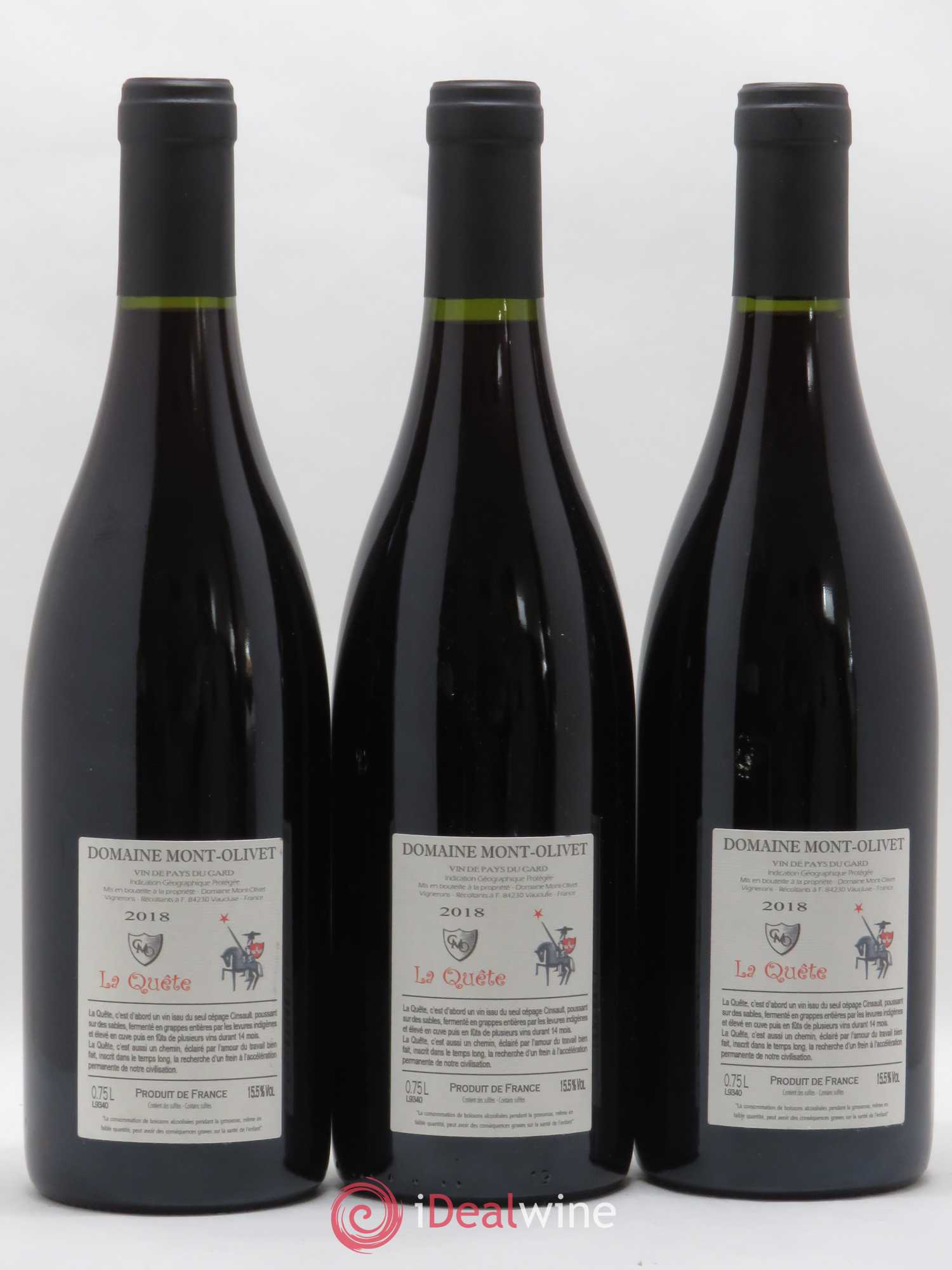 Gard La Quete Clos du Mont-Olivet 2018 - Posten von 3 Flaschen - 1