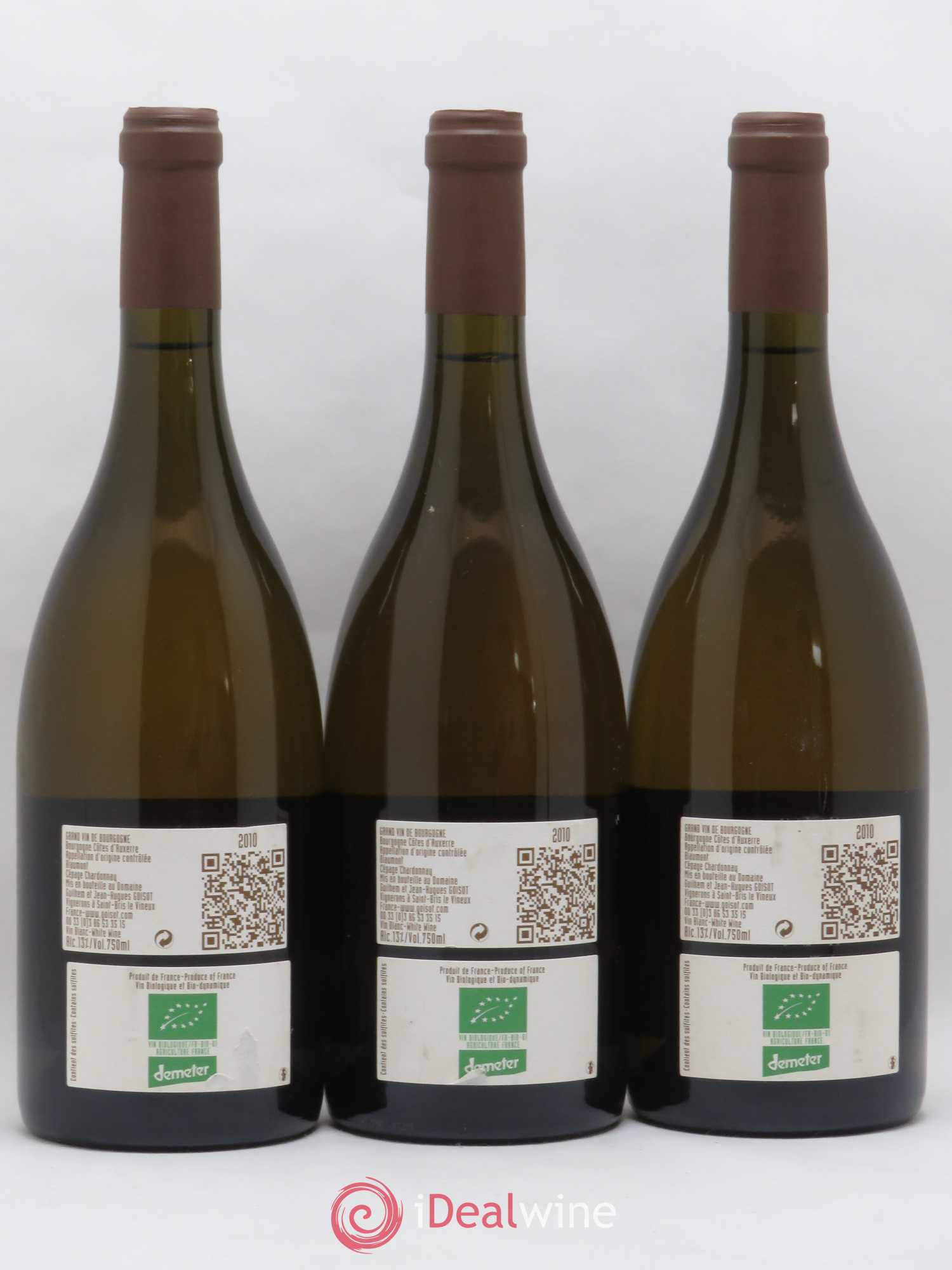 Bourgogne Cote d'Auxerre Biaumont Goisot 2010 - Posten von 3 Flaschen - 1