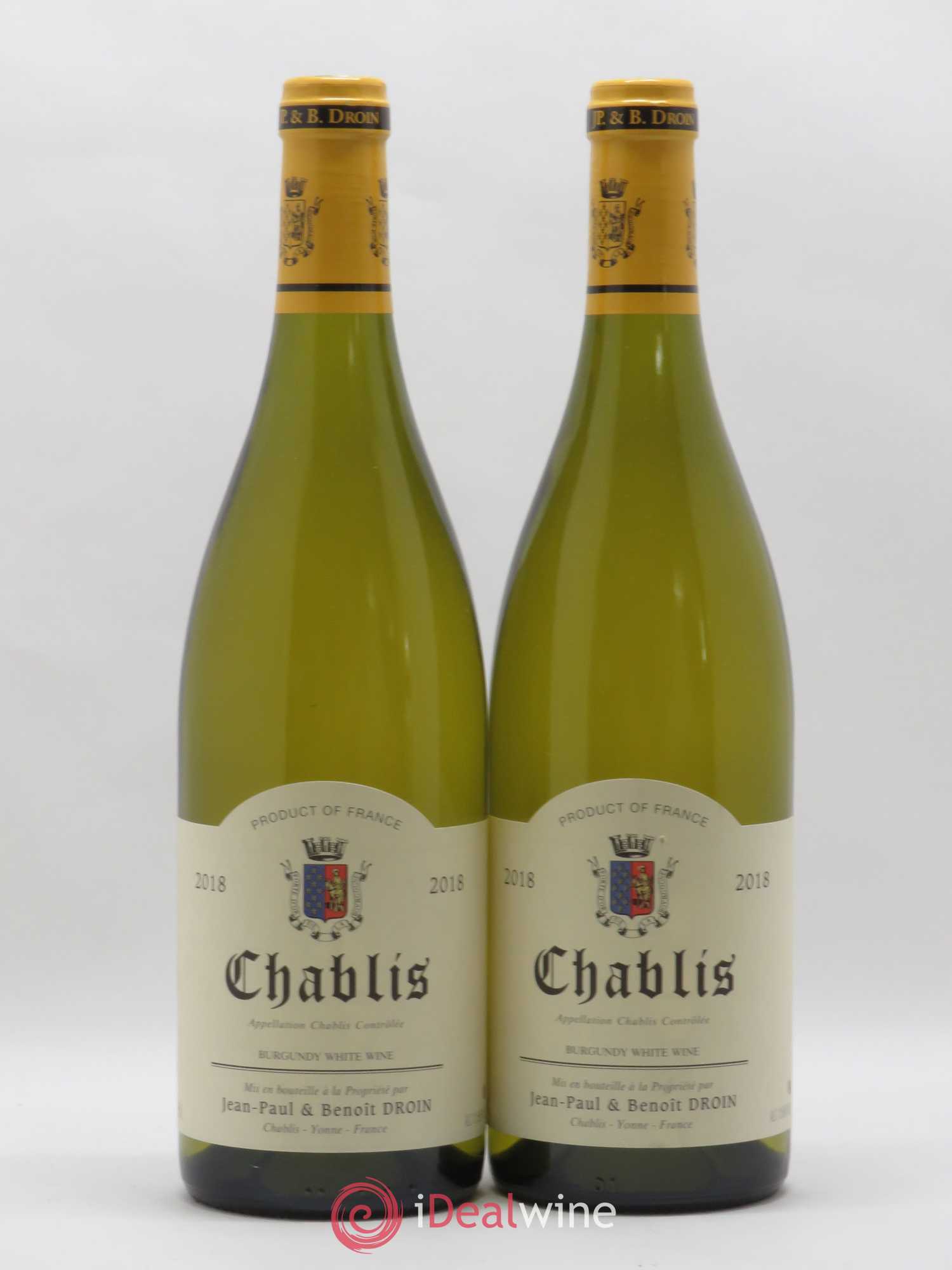 Chablis Jean-Paul & Benoît Droin (Domaine) 2018 - Lot de 2 bouteilles - 0