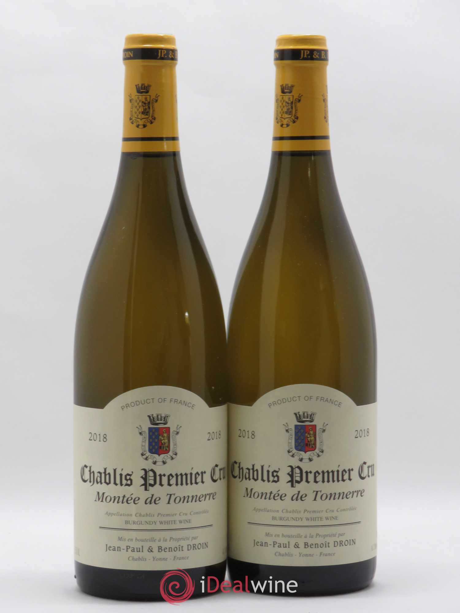 Chablis 1er Cru Montée de Tonnerre Jean-Paul & Benoît Droin (Domaine) 2018 - Posten von 2 Flaschen - 0
