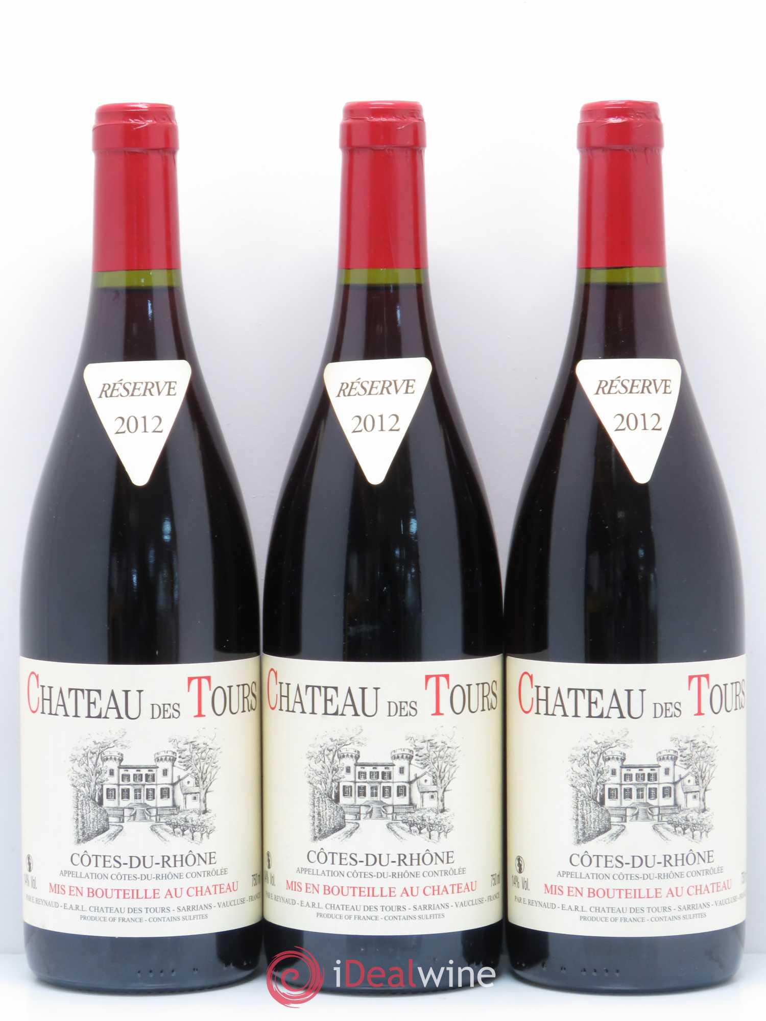 Côtes-du-Rhône Château des Tours Emmanuel Reynaud 2012 - Lot de 3 bouteilles - 0