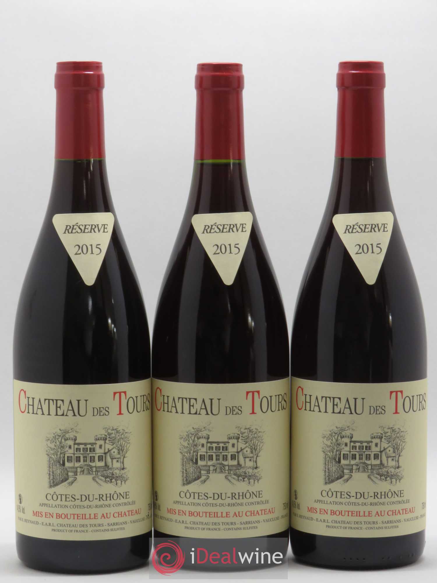 Côtes-du-Rhône Château des Tours Emmanuel Reynaud 2015 - Lot de 3 bouteilles - 0