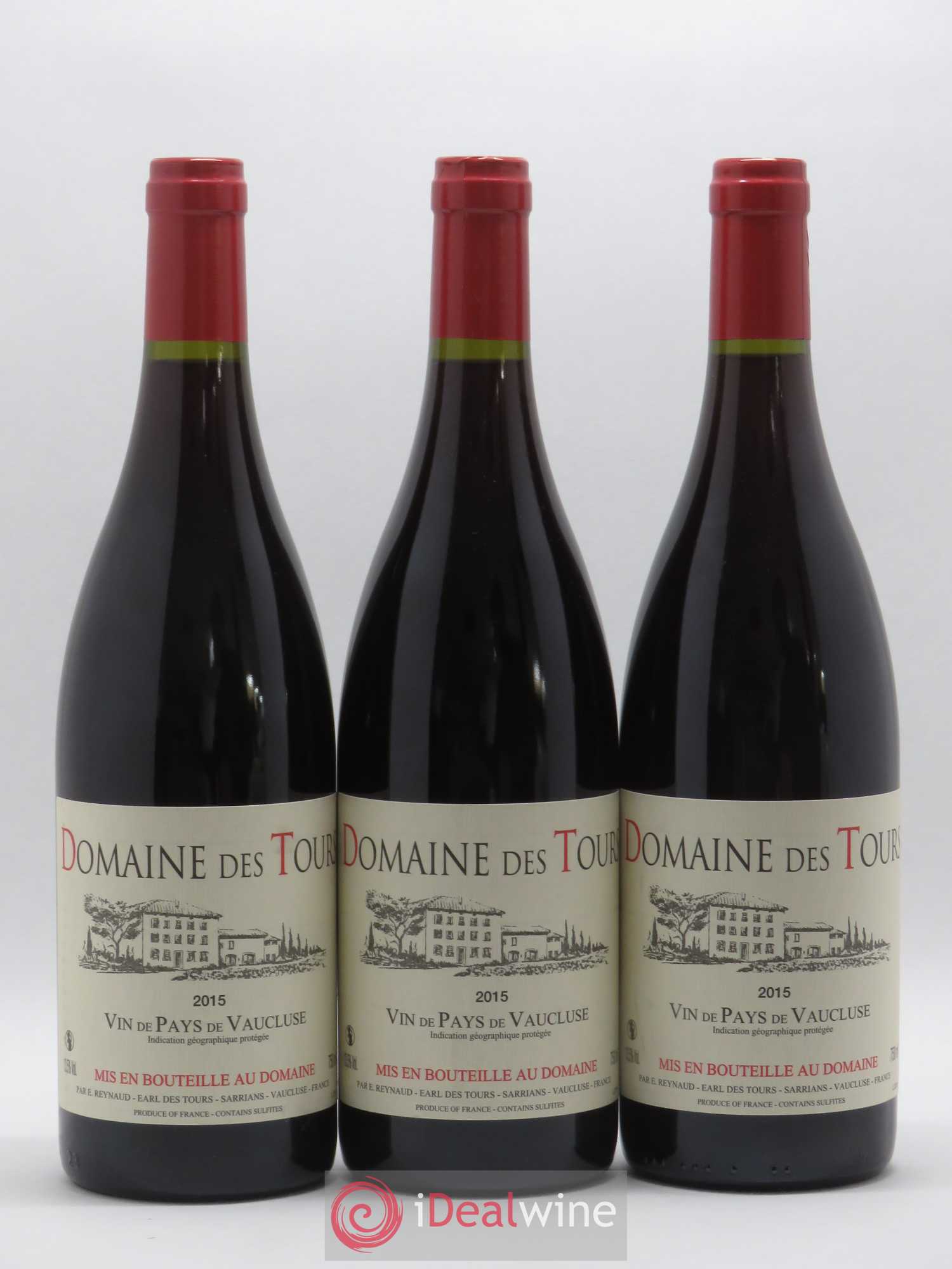 Vaucluse (Vin de Pays de Vaucluse) Domaine des Tours Emmanuel Reynaud 2015 - Lot de 3 bouteilles - 0