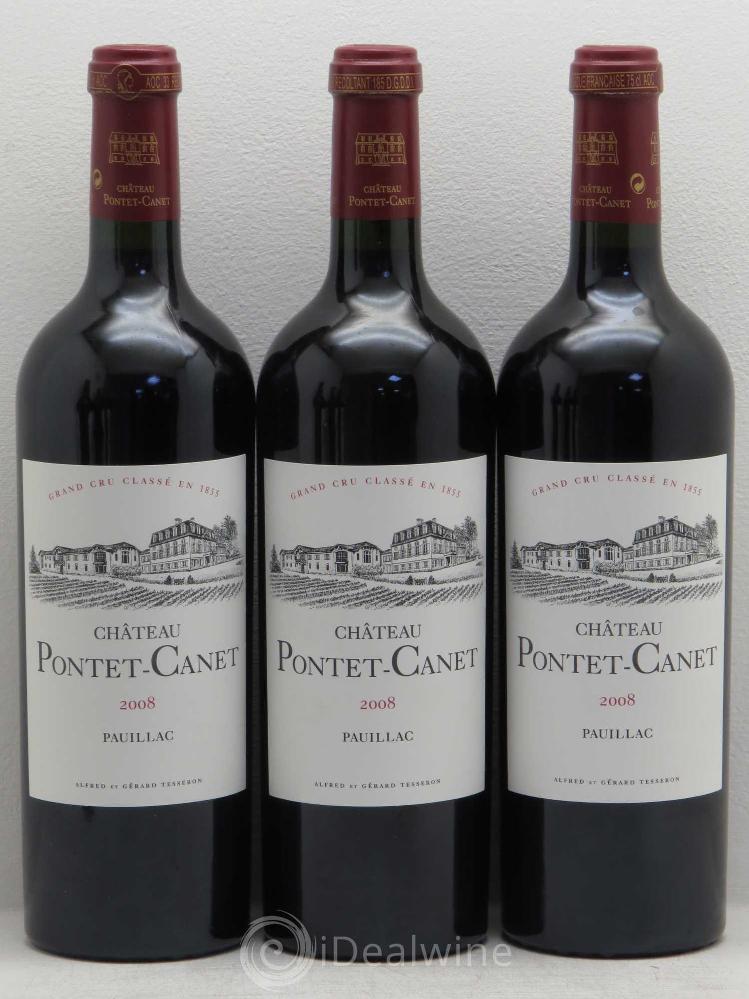 Château Pontet Canet 5ème Grand Cru Classé 2008 - Lot de 12 bouteilles - 1