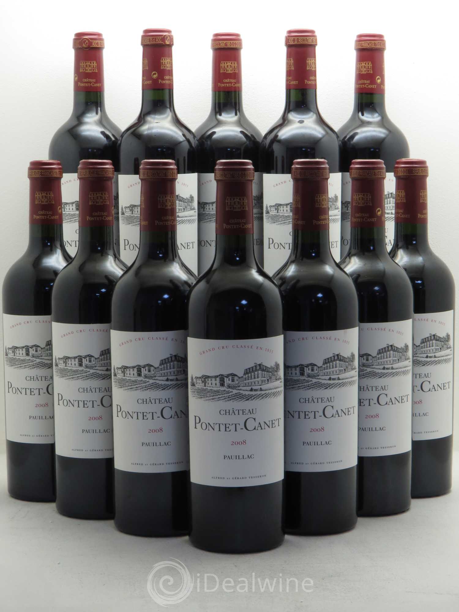 Château Pontet Canet 5ème Grand Cru Classé 2008 - Lot de 12 bouteilles - 0