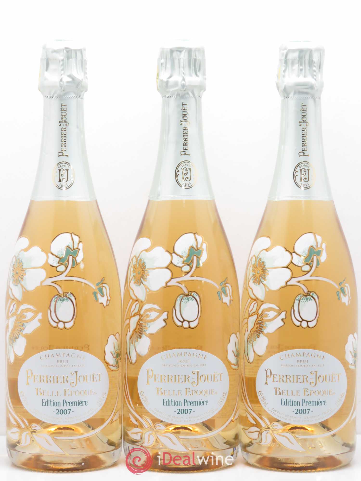Cuvée Belle Epoque Brut Perrier-Jouët Edition Première 2007 - Lot de 3 bouteilles - 0