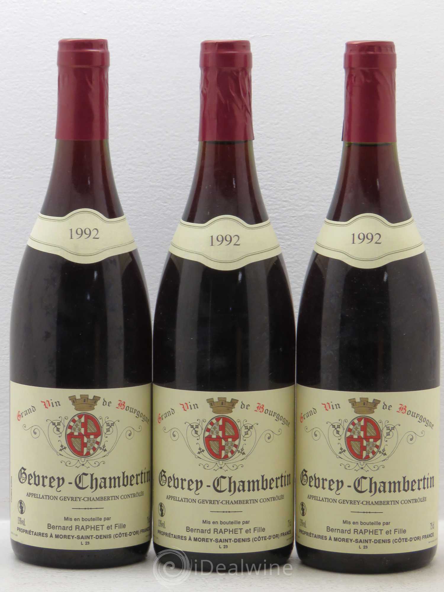 Gevrey-Chambertin Bernard Raphet et Fille (sans prix de réserve) 1992 - Posten von 3 Flaschen - 0