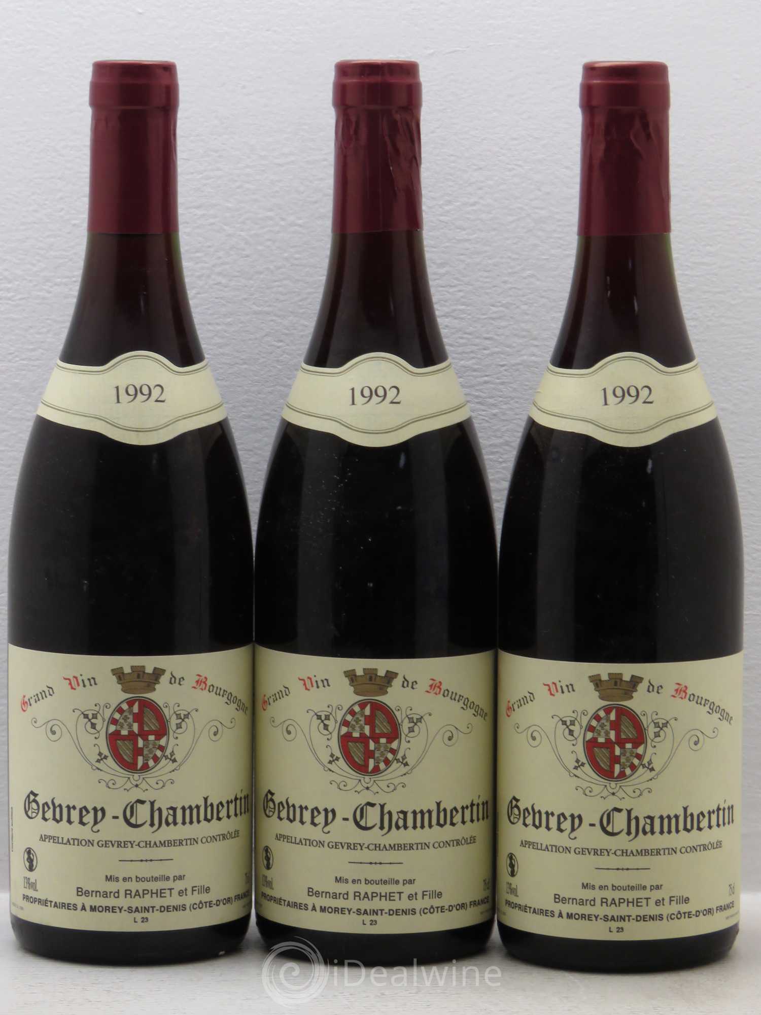 Gevrey-Chambertin Bernard Raphet et Fille (sans prix de réserve) 1992 - Posten von 3 Flaschen - 0