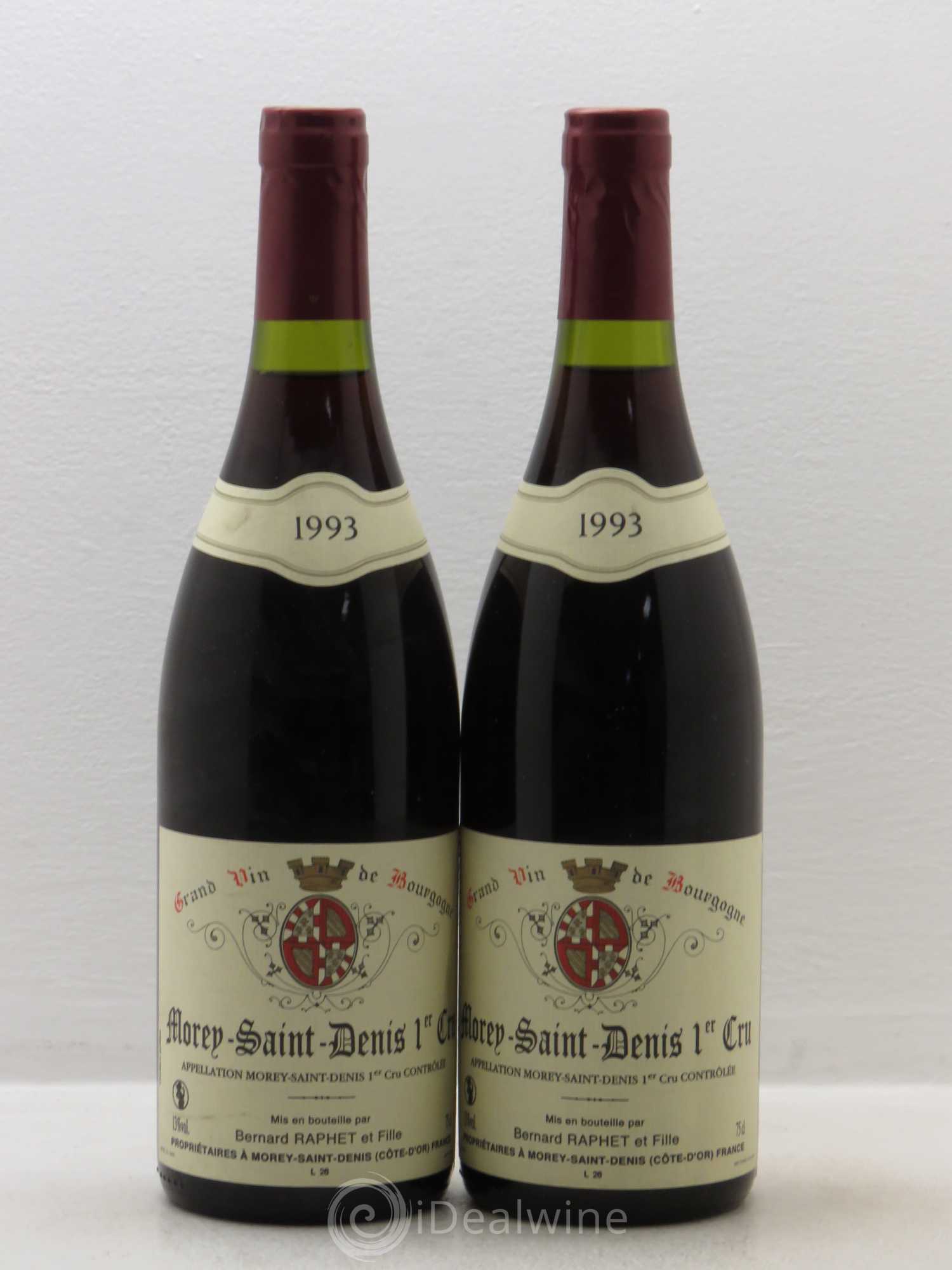 Morey-Saint-Denis 1er Cru Domaine Bernard Raphet (sans prix de réserve) 1993 - Lotto di 2 bottiglie - 0