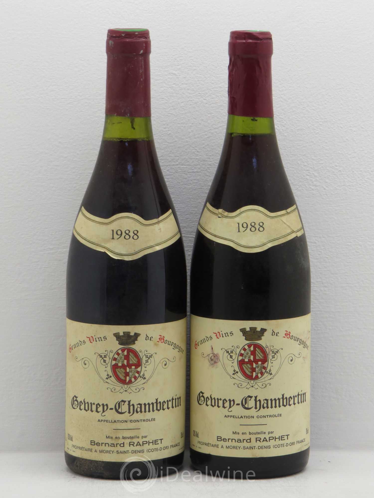 Gevrey-Chambertin Bernard Raphet 1988 - Lot de 2 bouteilles - 0