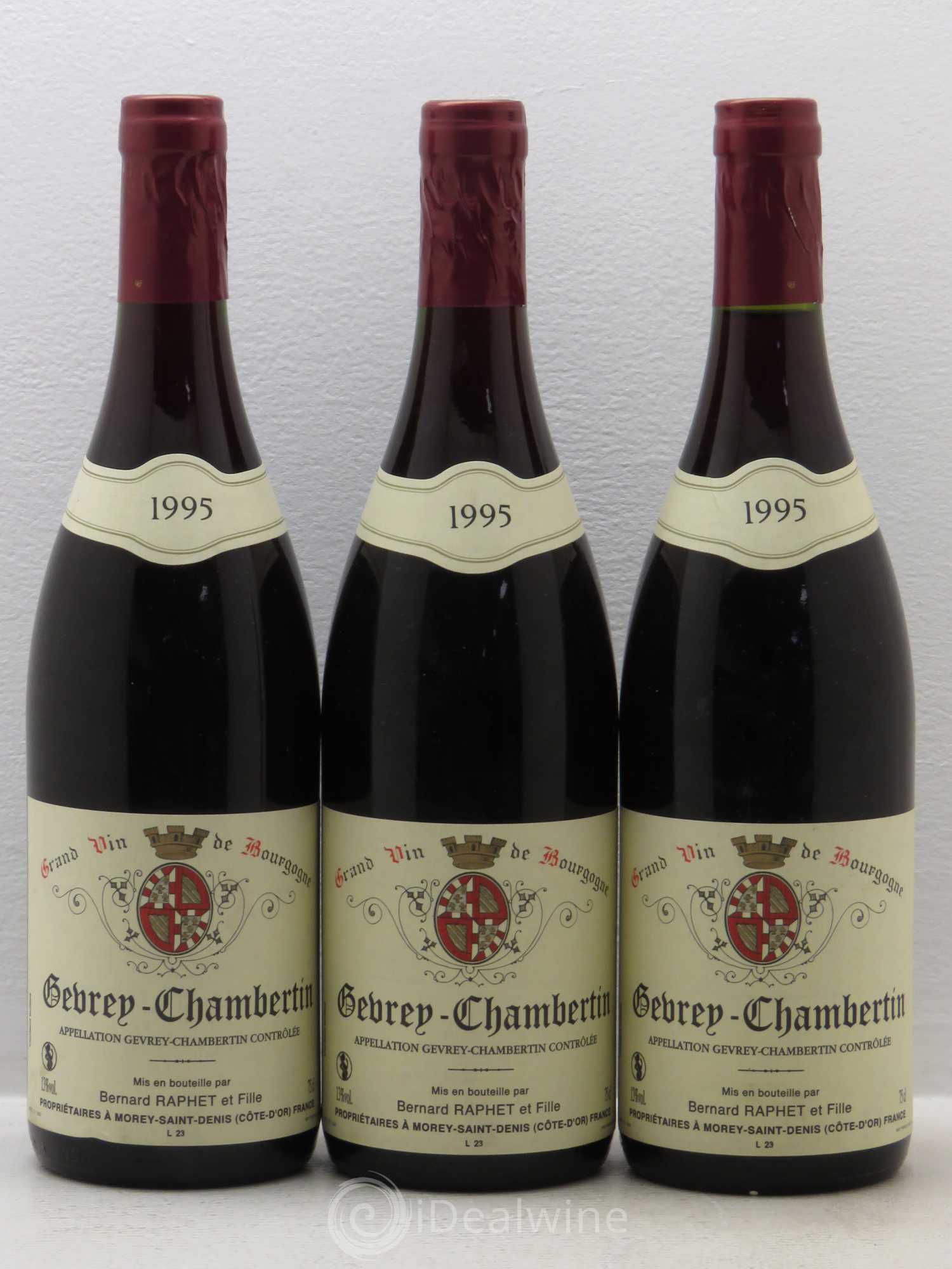 Gevrey-Chambertin Bernard Raphet et Fille (sans prix de réserve) 1995 - Posten von 3 Flaschen - 0