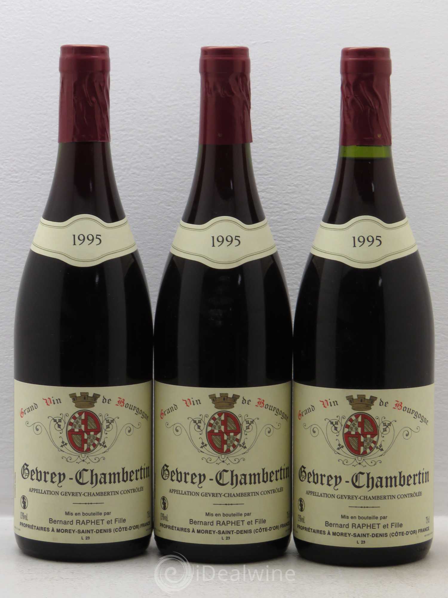Gevrey-Chambertin Bernard Raphet et Fille (sans prix de réserve) 1995 - Posten von 3 Flaschen - 0