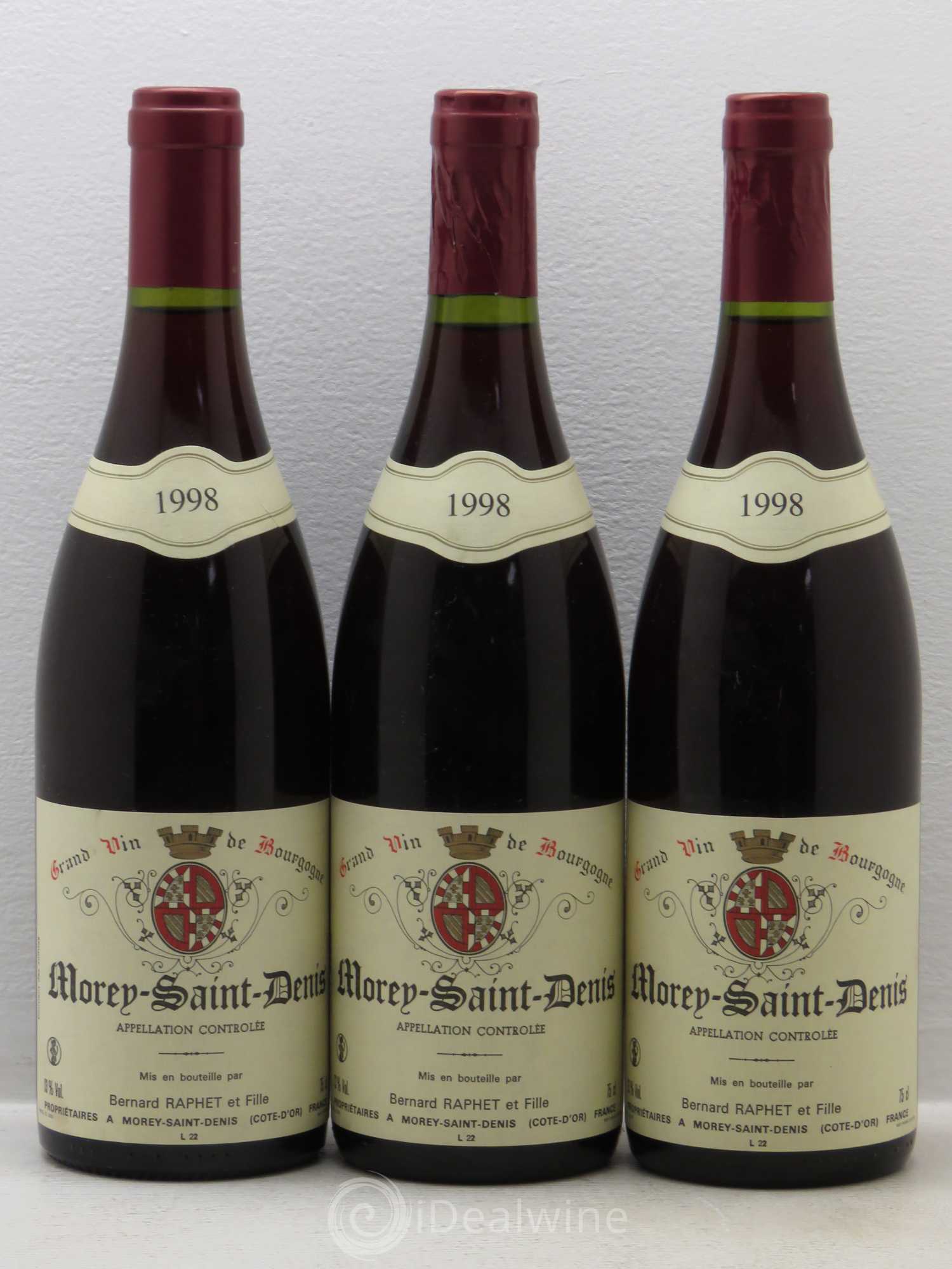 Morey-Saint-Denis Domaine Bernard Raphet (sans prix de réserve) 1998 - Posten von 6 Flaschen - 2