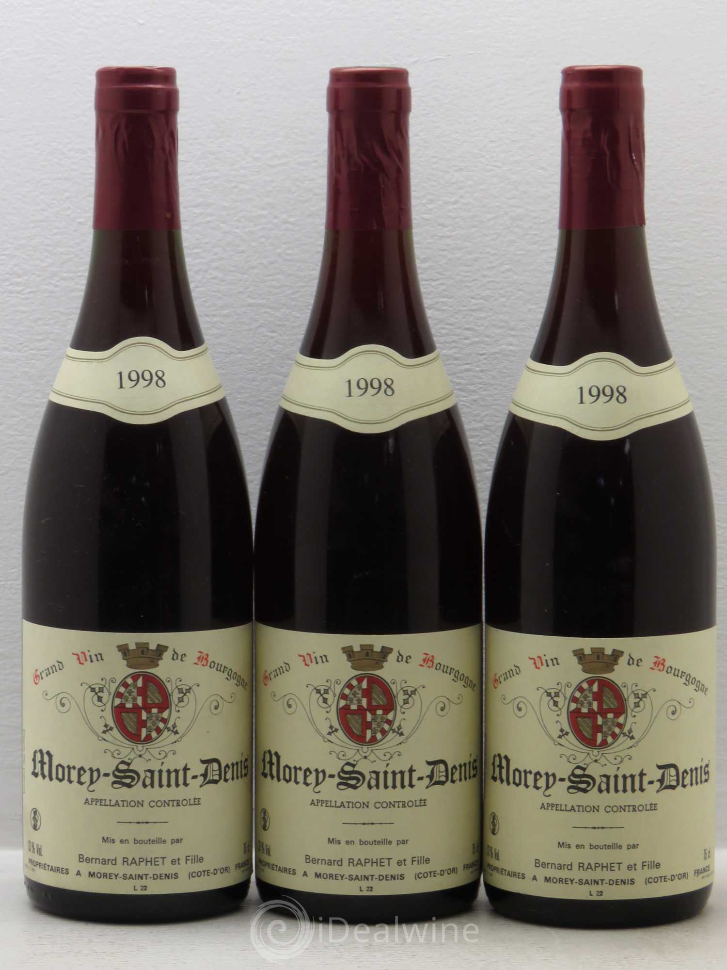 Morey-Saint-Denis Domaine Bernard Raphet (sans prix de réserve) 1998 - Posten von 3 Flaschen - 0