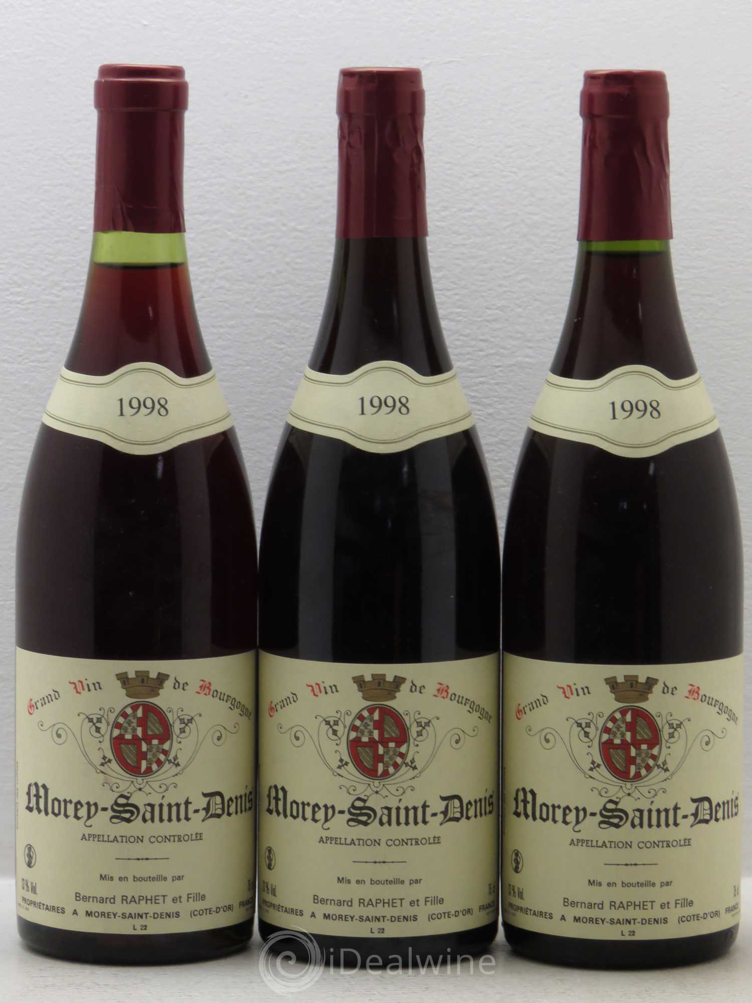 Morey-Saint-Denis Domaine Bernard Raphet (sans prix de réserve) 1998 - Posten von 3 Flaschen - 0