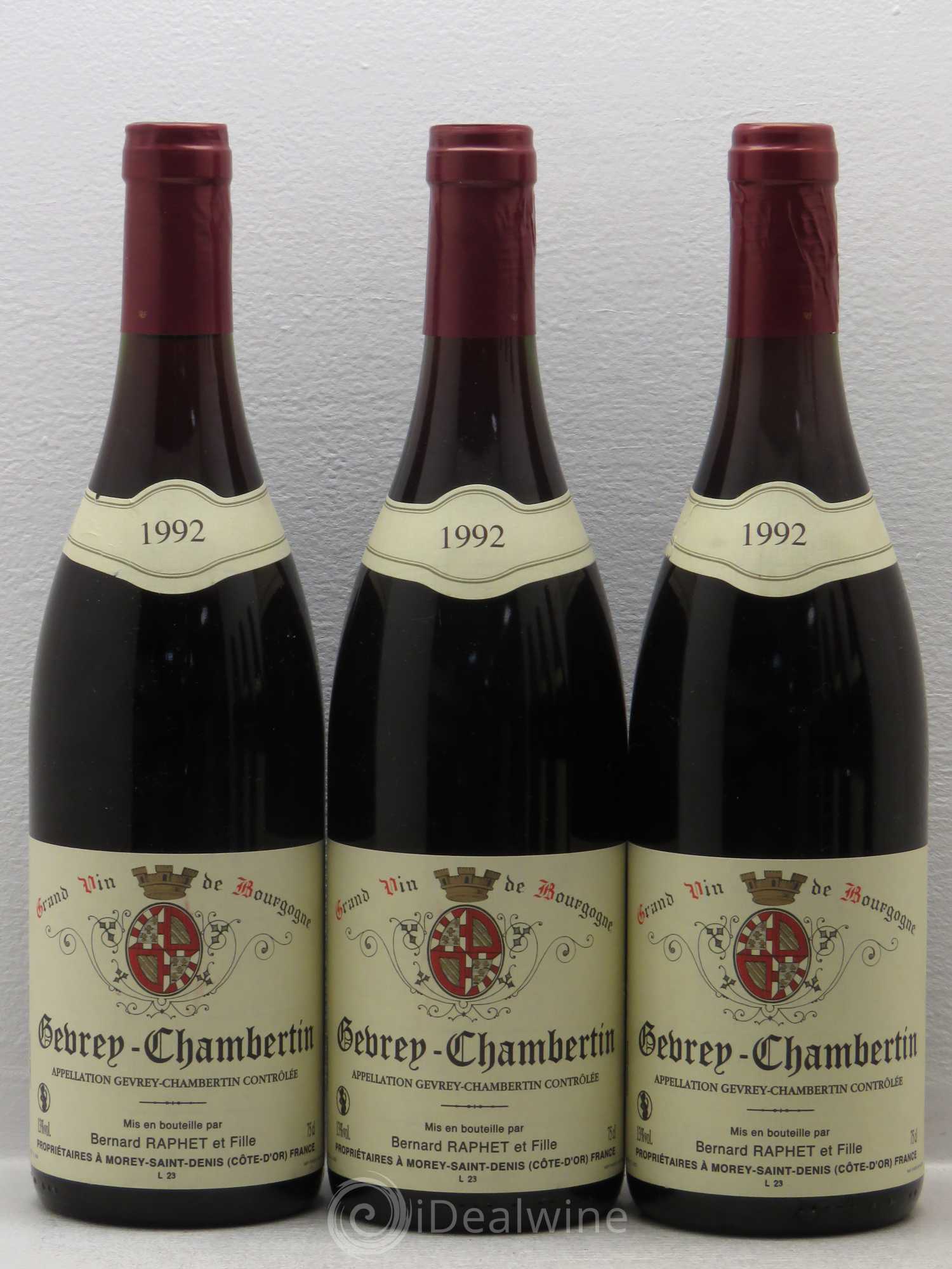 Gevrey-Chambertin Domaine Bernard Raphet (sans prix de réserve) 1992 - Posten von 6 Flaschen - 1