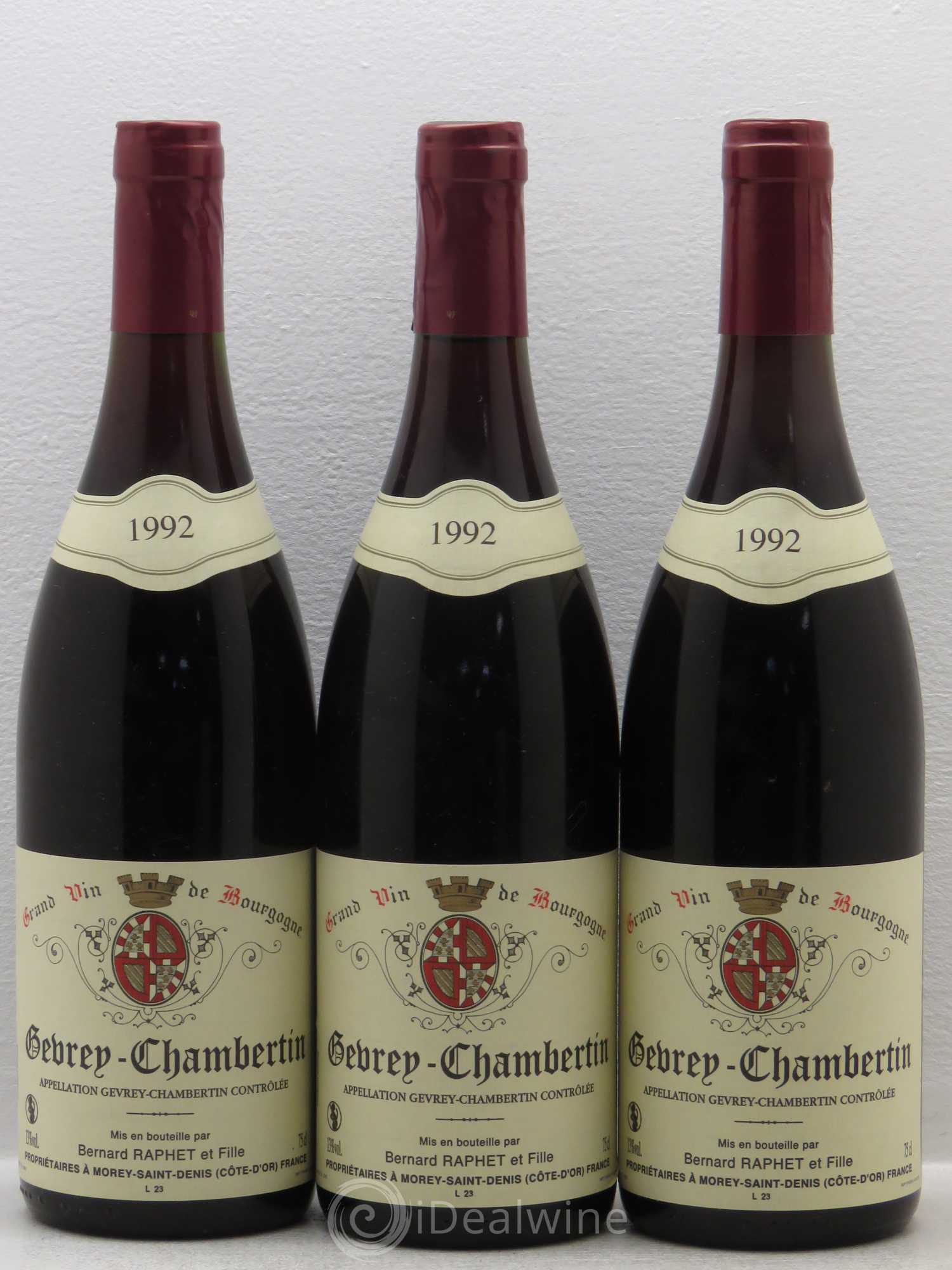 Gevrey-Chambertin Domaine Bernard Raphet (sans prix de réserve) 1992 - Posten von 6 Flaschen - 2