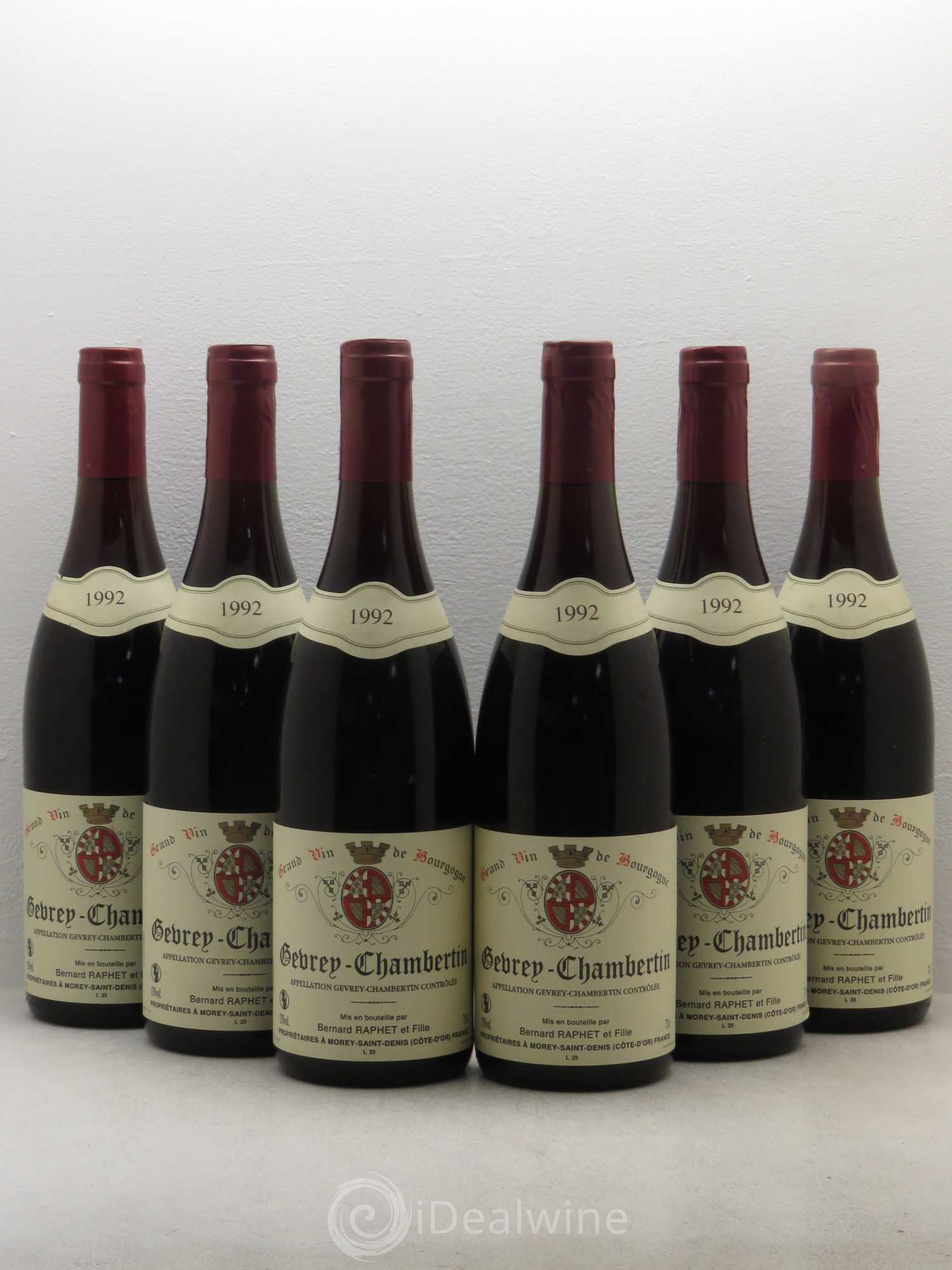 Gevrey-Chambertin Domaine Bernard Raphet (sans prix de réserve) 1992 - Posten von 6 Flaschen - 0
