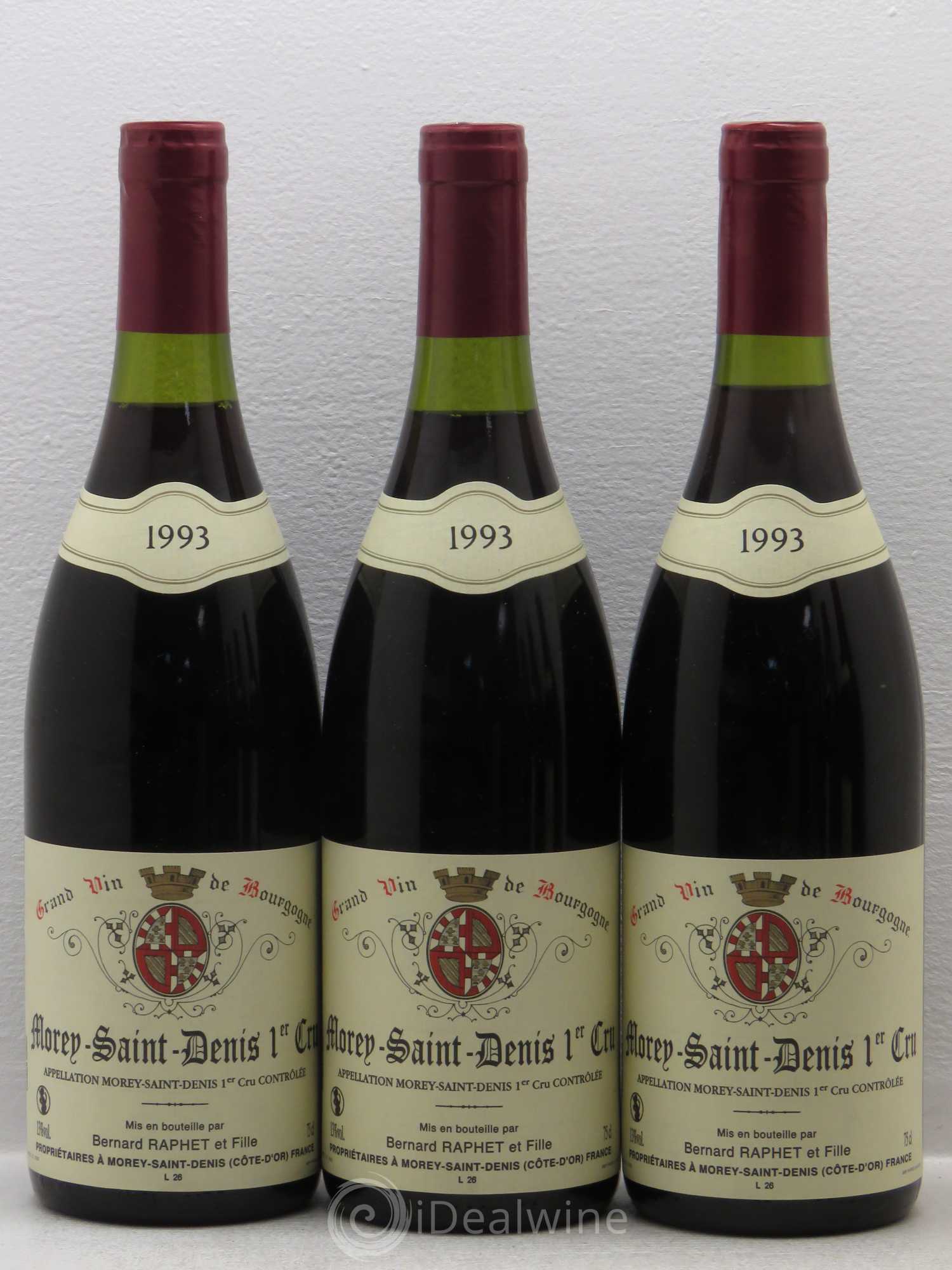Morey-Saint-Denis 1er Cru Domaine Bernard Raphet 1993 - Lot de 6 bouteilles - 1