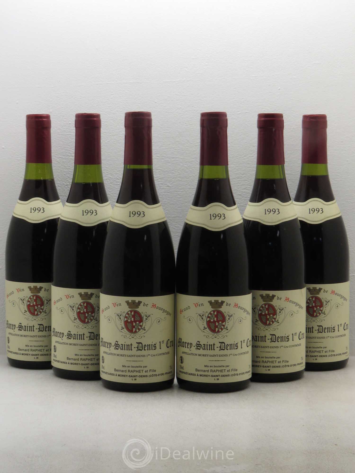 Morey-Saint-Denis 1er Cru Domaine Bernard Raphet 1993 - Lot de 6 bouteilles - 0
