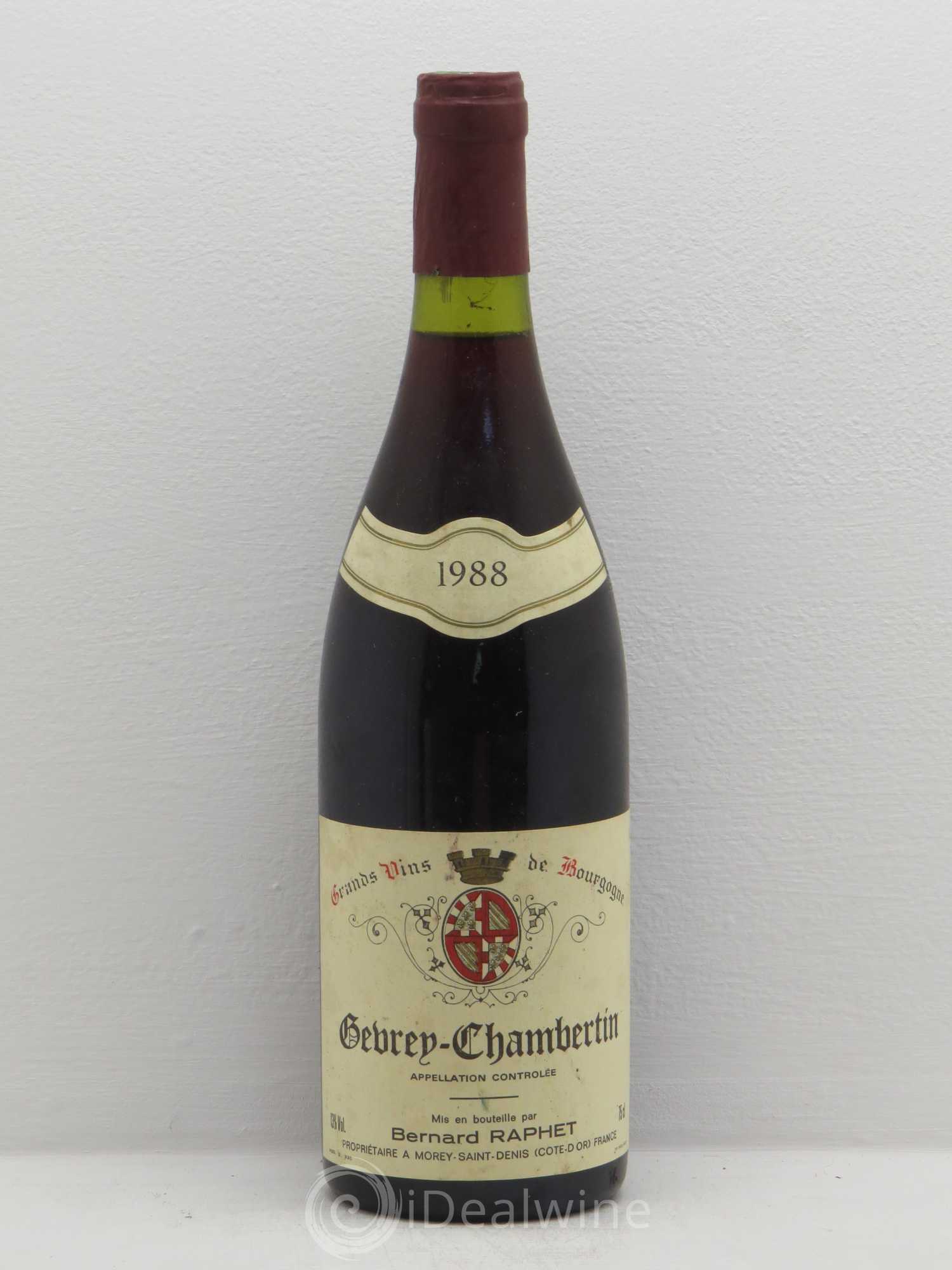 Gevrey-Chambertin Bernard Raphet 1988 - Lot de 1 bouteille - 0